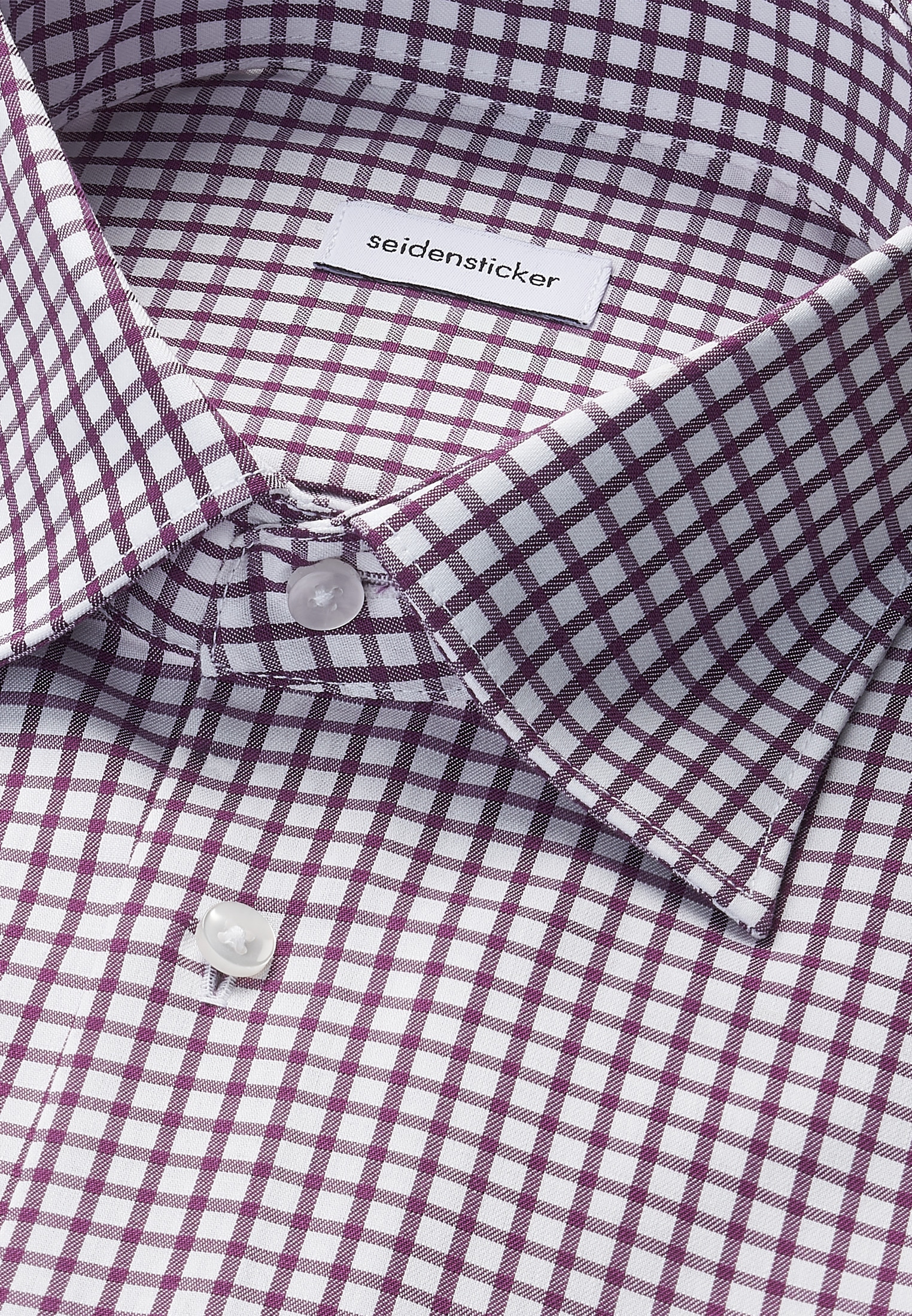 seidensticker Businesshemd »Schwarze Rose« Regular 1/1 Covered-Button-Down-Kragen Karo