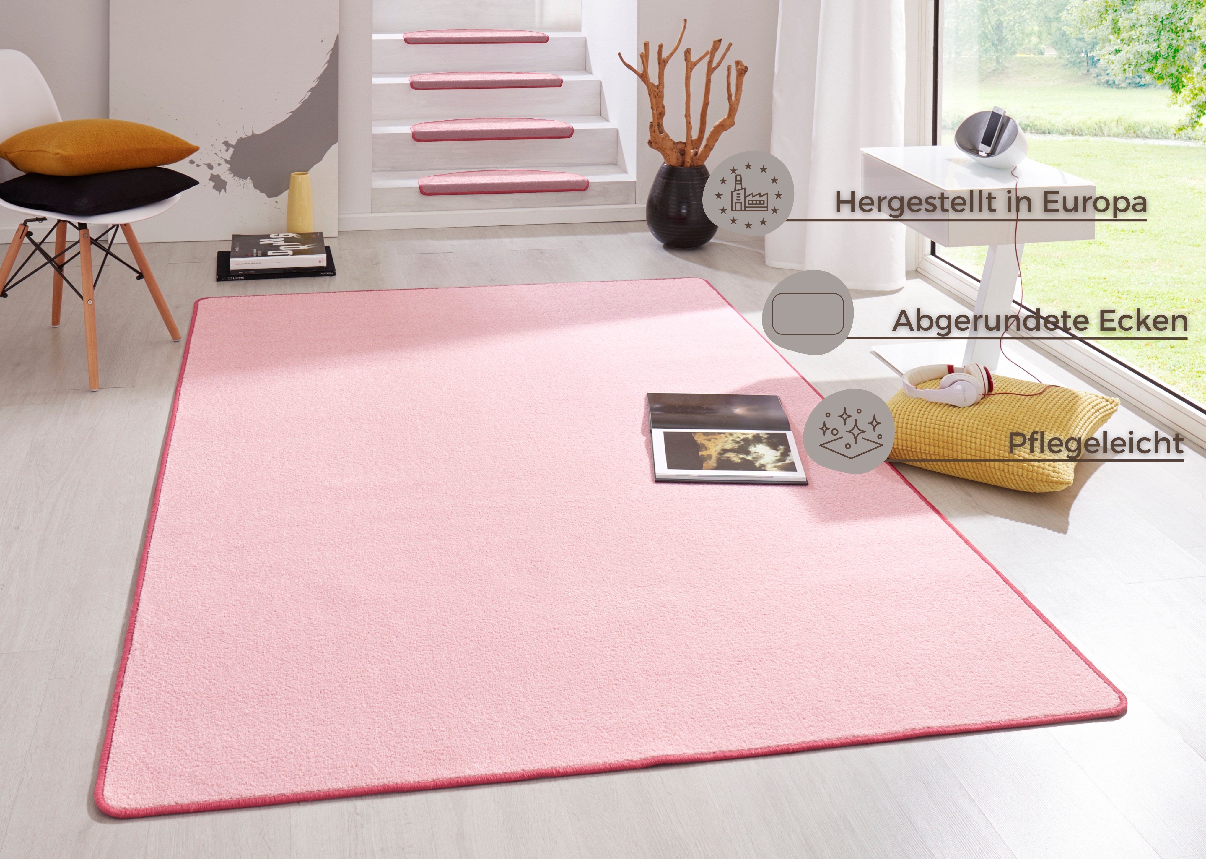 Thumbnail - HANSE Home Teppich "Fancy", rechteckig, 7 mm Höhe, Kurzflor, Läufer, uni, gekettelt, Wohnzimmer, Schlafzimmer, Esszimmer