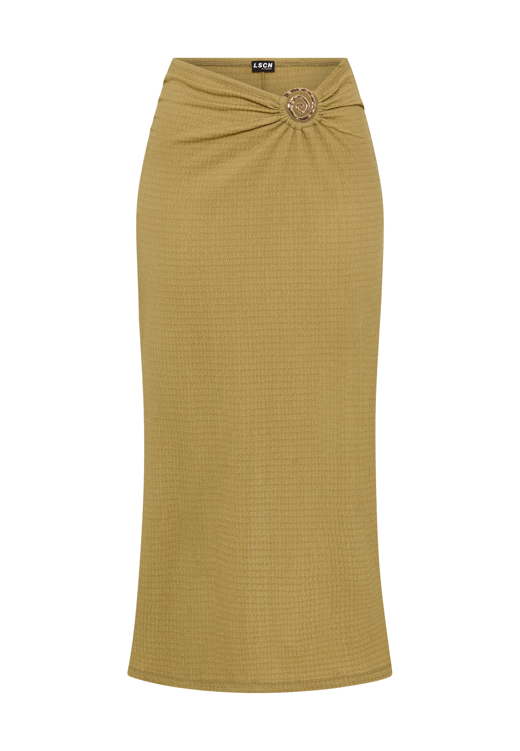 LSCN by LASCANA Maxirock aus weicher Crinkleware mit Zieraccessoire