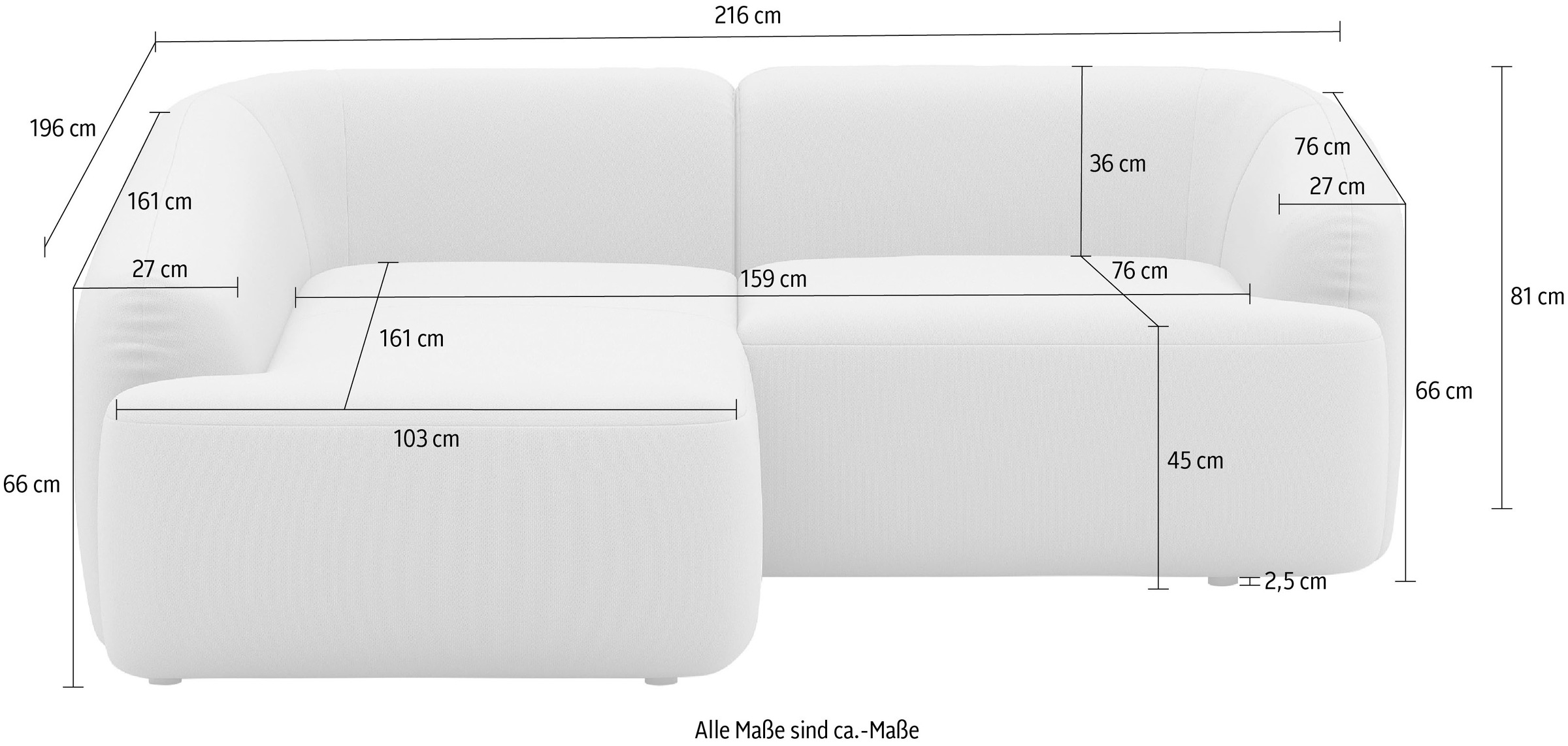 INOSIGN Ecksofa »Nergal, Einzelsofa oder L-Form«, Modernes Design, schlichte Optik, stilvoller Blickfang im Wohnzimmer