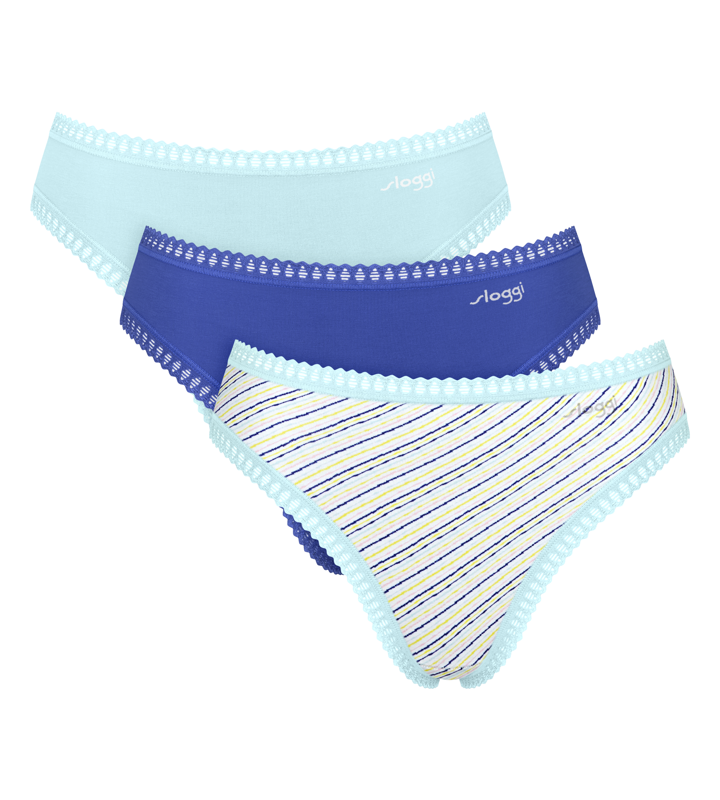 sloggi Slip "GO Crush High leg C3P" 3er Pack, mit Spitzendetails günstig online kaufen
