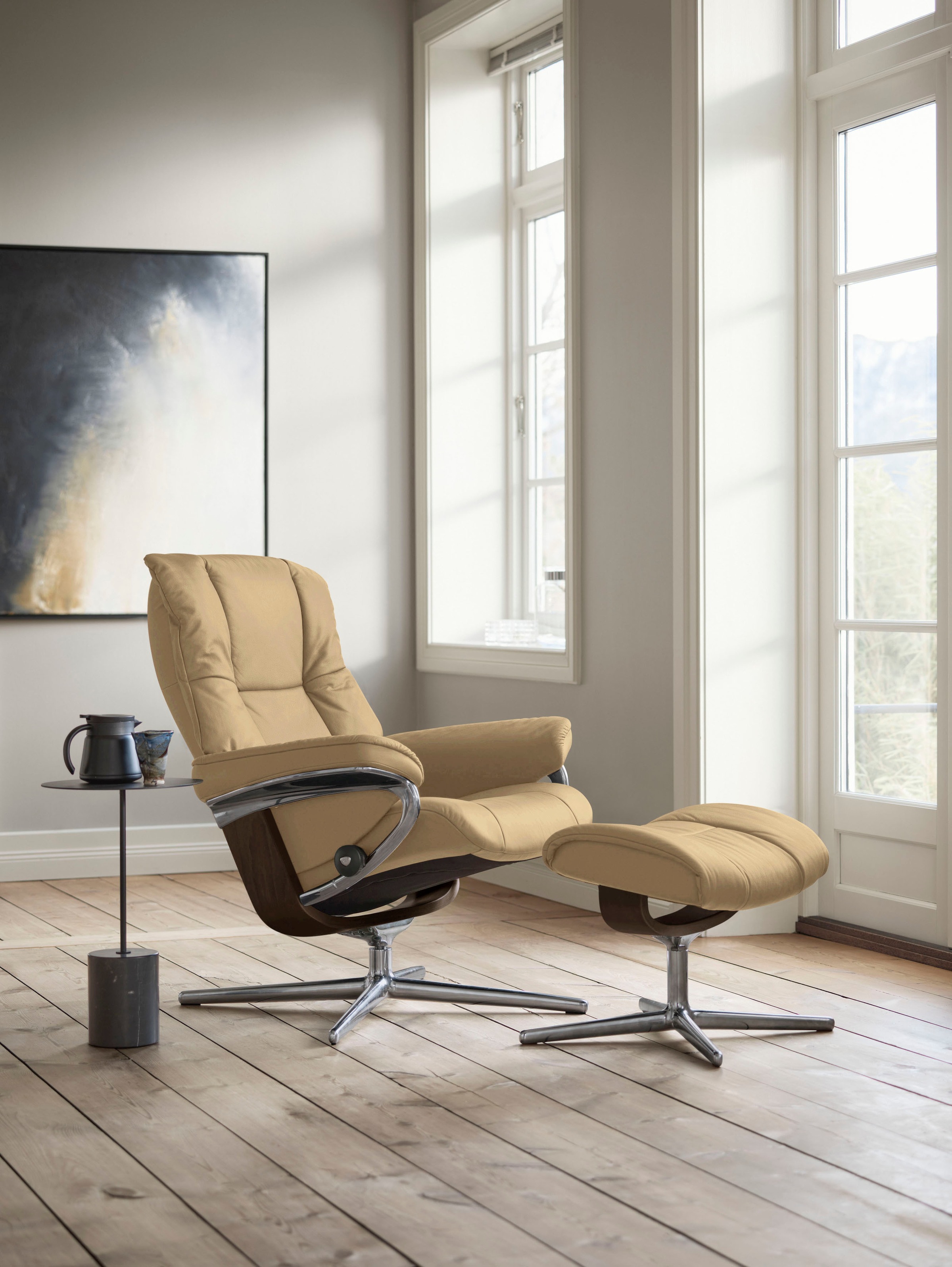 Stressless® Fußhocker »Mayfair«, mit Cross Base, Größe S, M & L, Holzakzent Braun