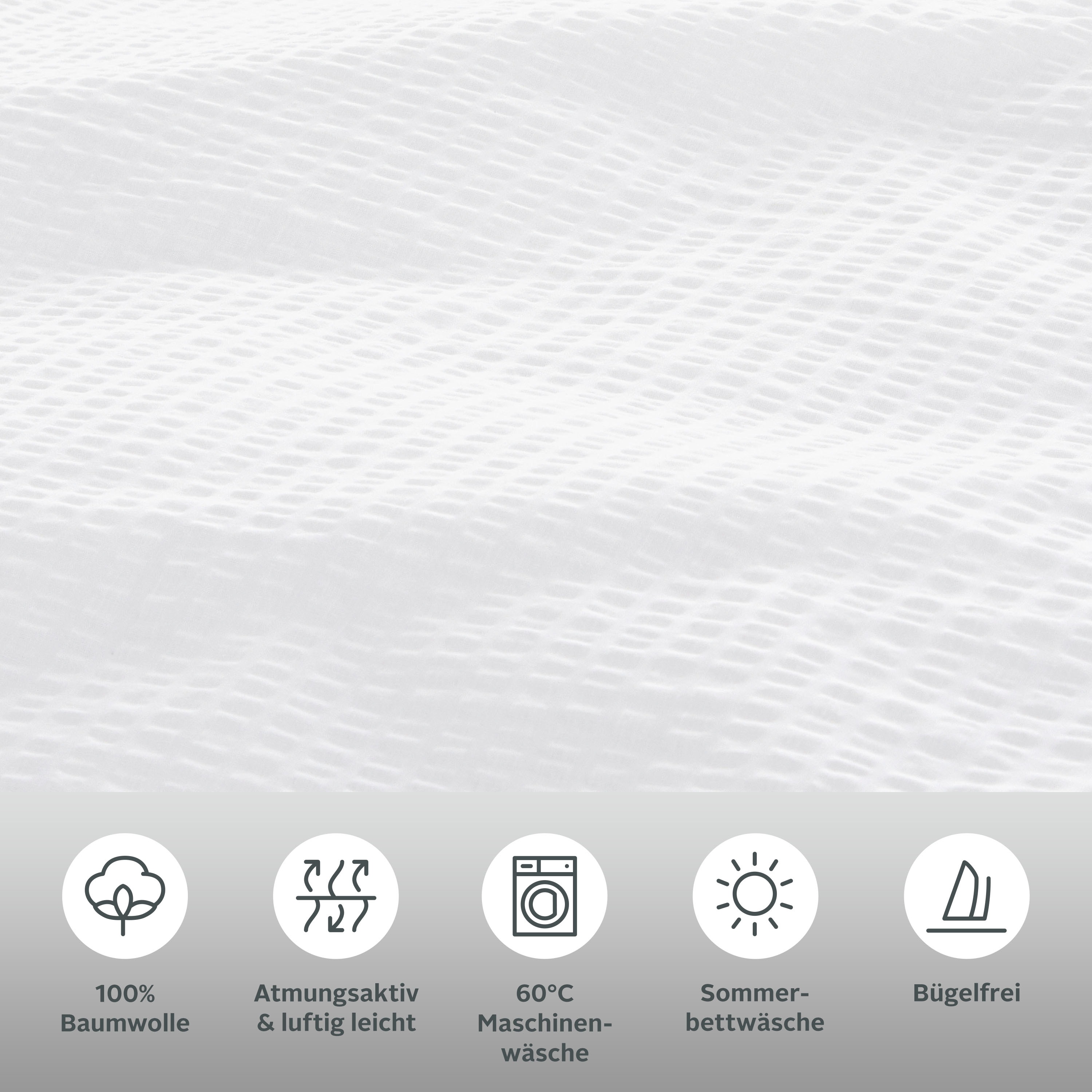 Thumbnail - andas Bettwäsche "Sari2 in Gr. 135x200 oder 155x220 cm" 2 Stk. tlg. aus Baumwolle, uni Bettwäsche in Seersucker Qualität...