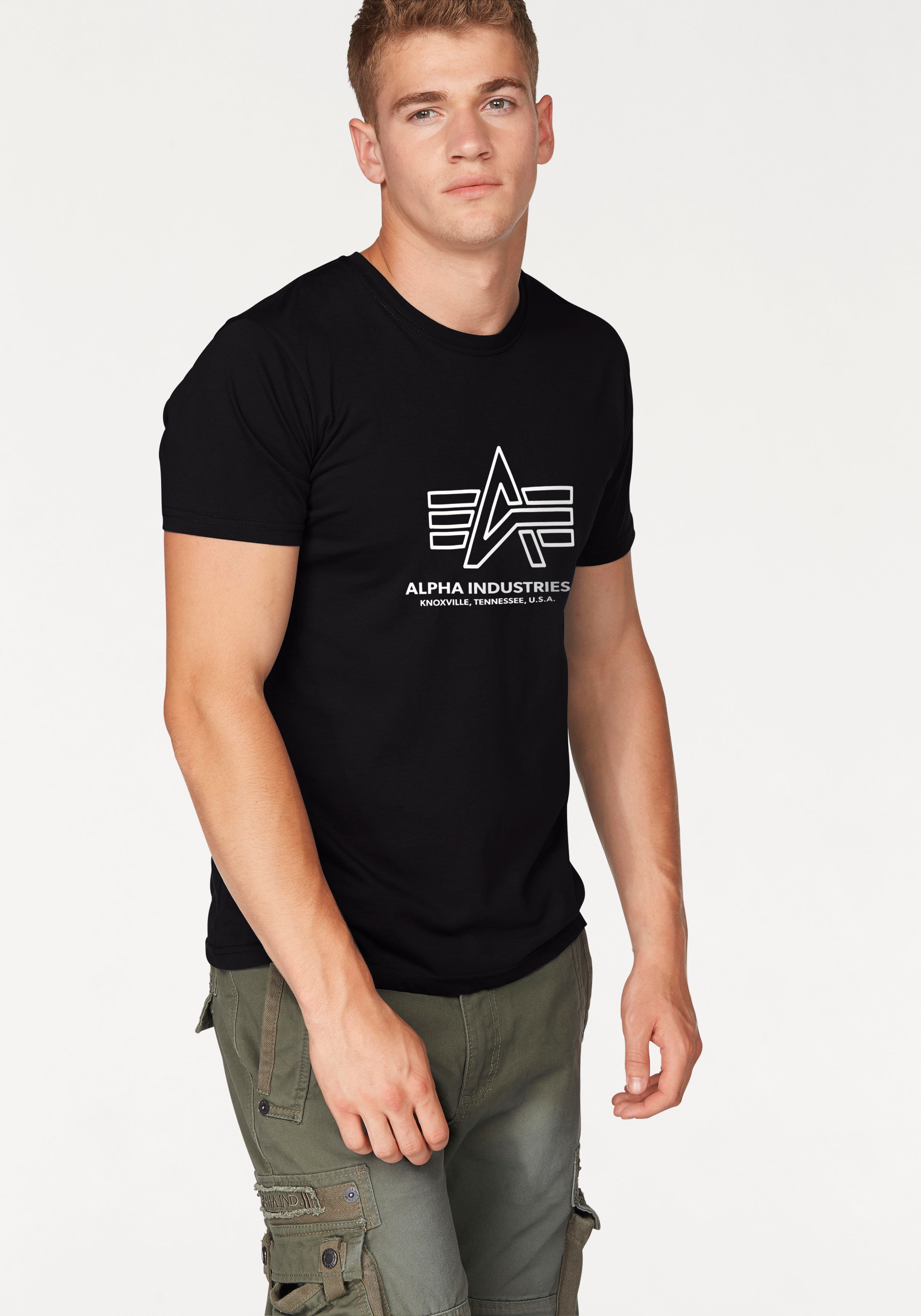 Alpha Industries Rundhalsshirt "Logo Print T" Baumwolle, regular fit