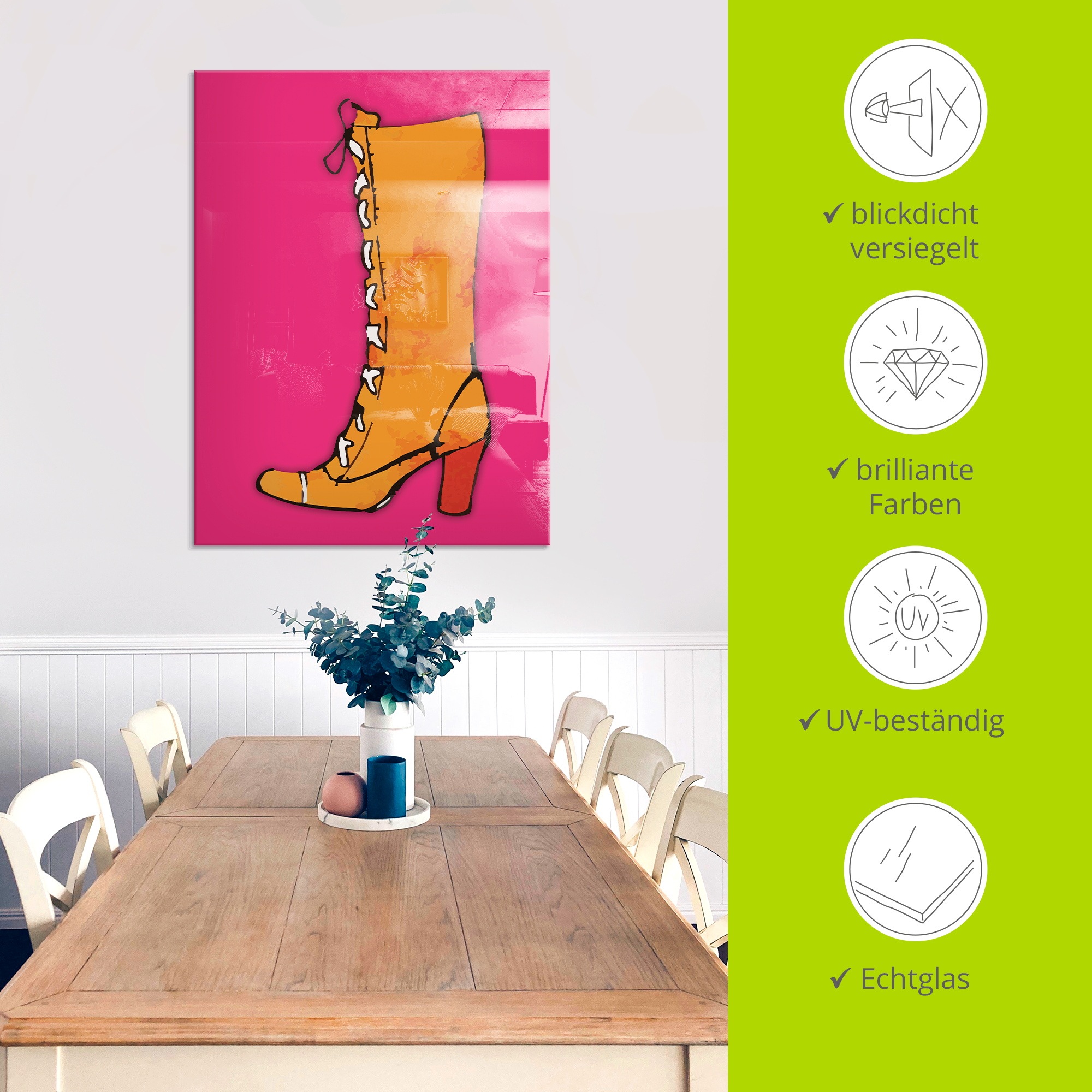 Artland Glasbild »Stiefel« Fashion 1 Stk. tlg. in verschiedenen Größen