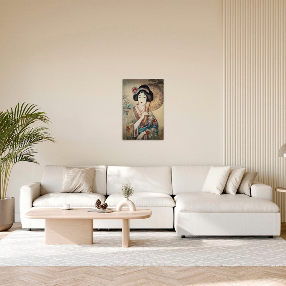 A.S. Création Leinwandbild "Geisha Vintage - Wandbild Bunt Beige Keilrahmen günstig online kaufen