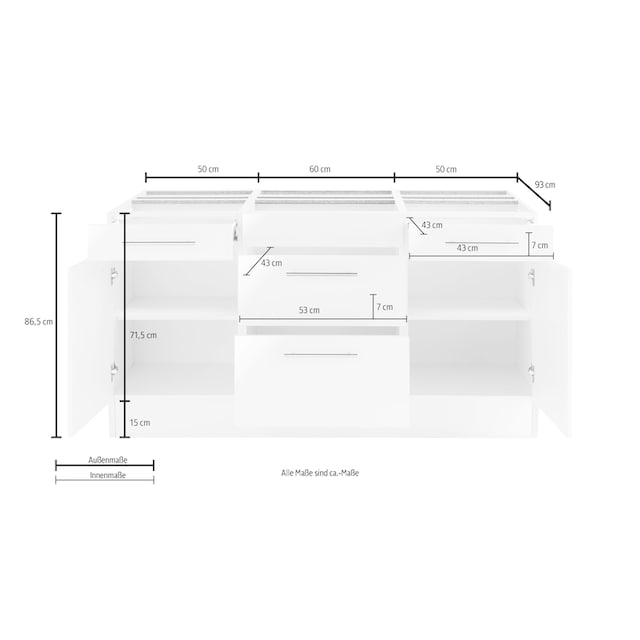 wiho Küchen Kücheninsel »Ela«, ohne E-Geräte, Breite 160 cm, Schubkästen  mit Soft-Close-Funktion | BAUR