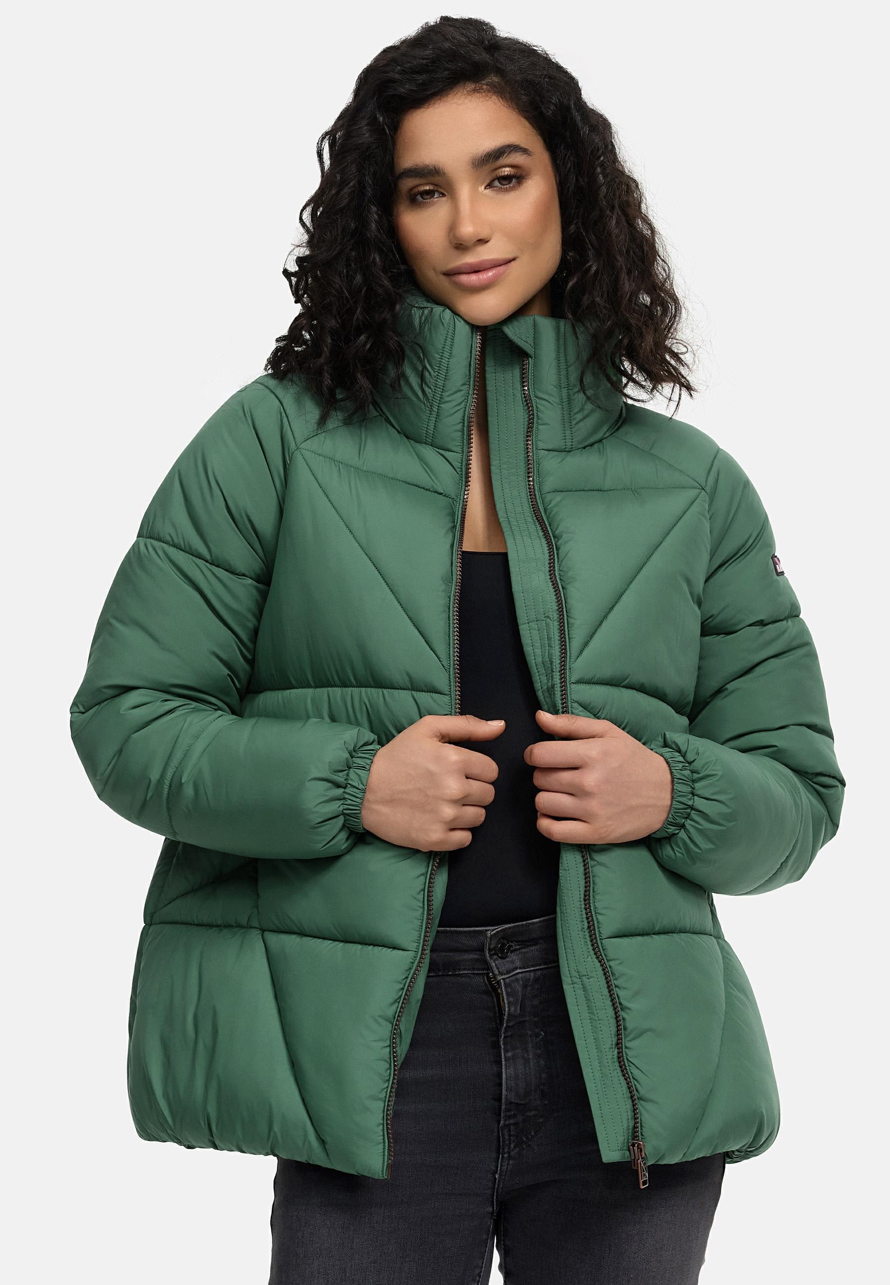 Navahoo Steppjacke »Schokolinaa 14«, ohne Kapuze, Winterjacke mit modischer Steppung & hohem Kragen