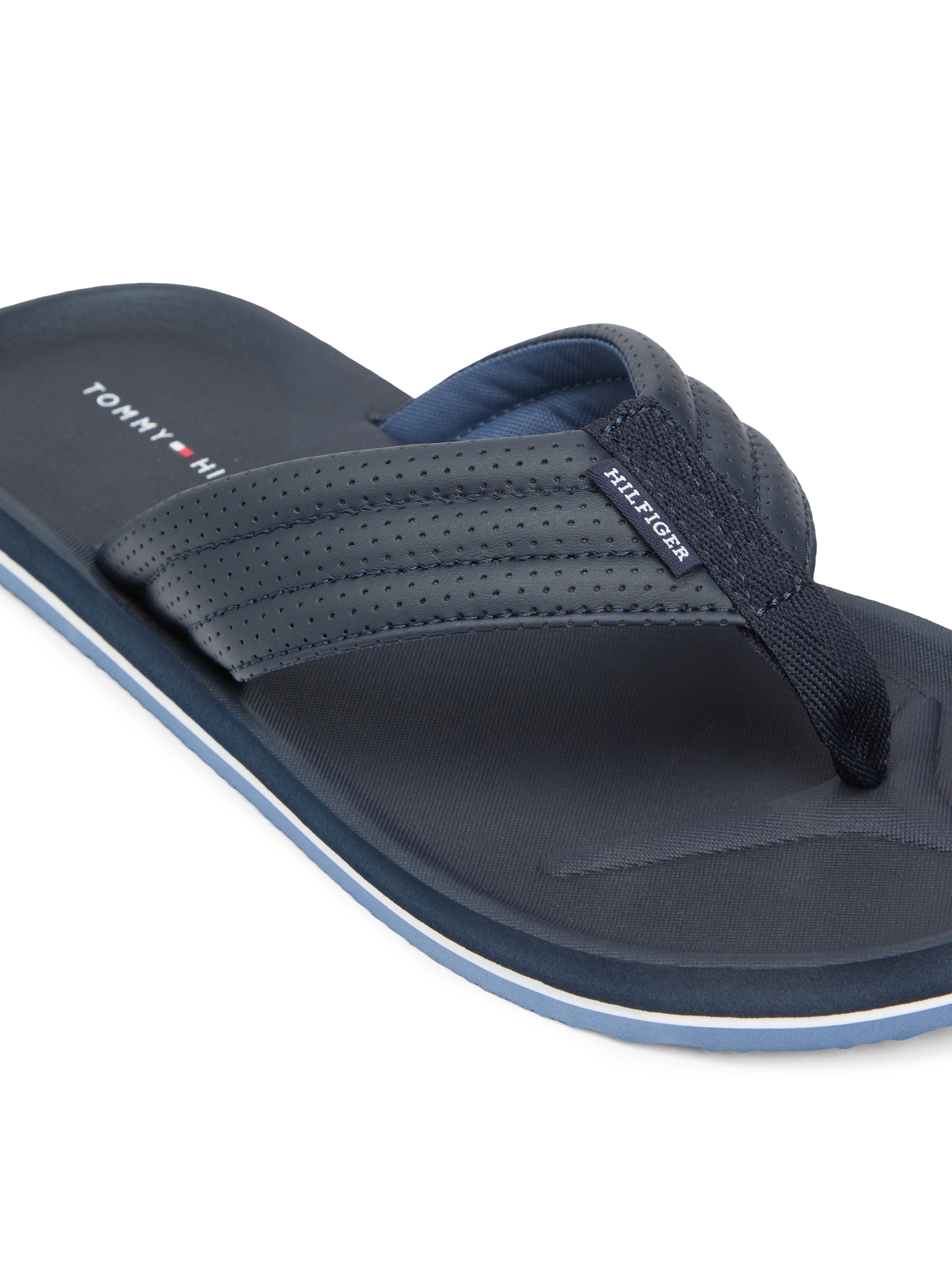 Tommy Hilfiger Zehentrenner "COMFORT PADDED PERF BEACH SANDAL" Sommerschuh, günstig online kaufen