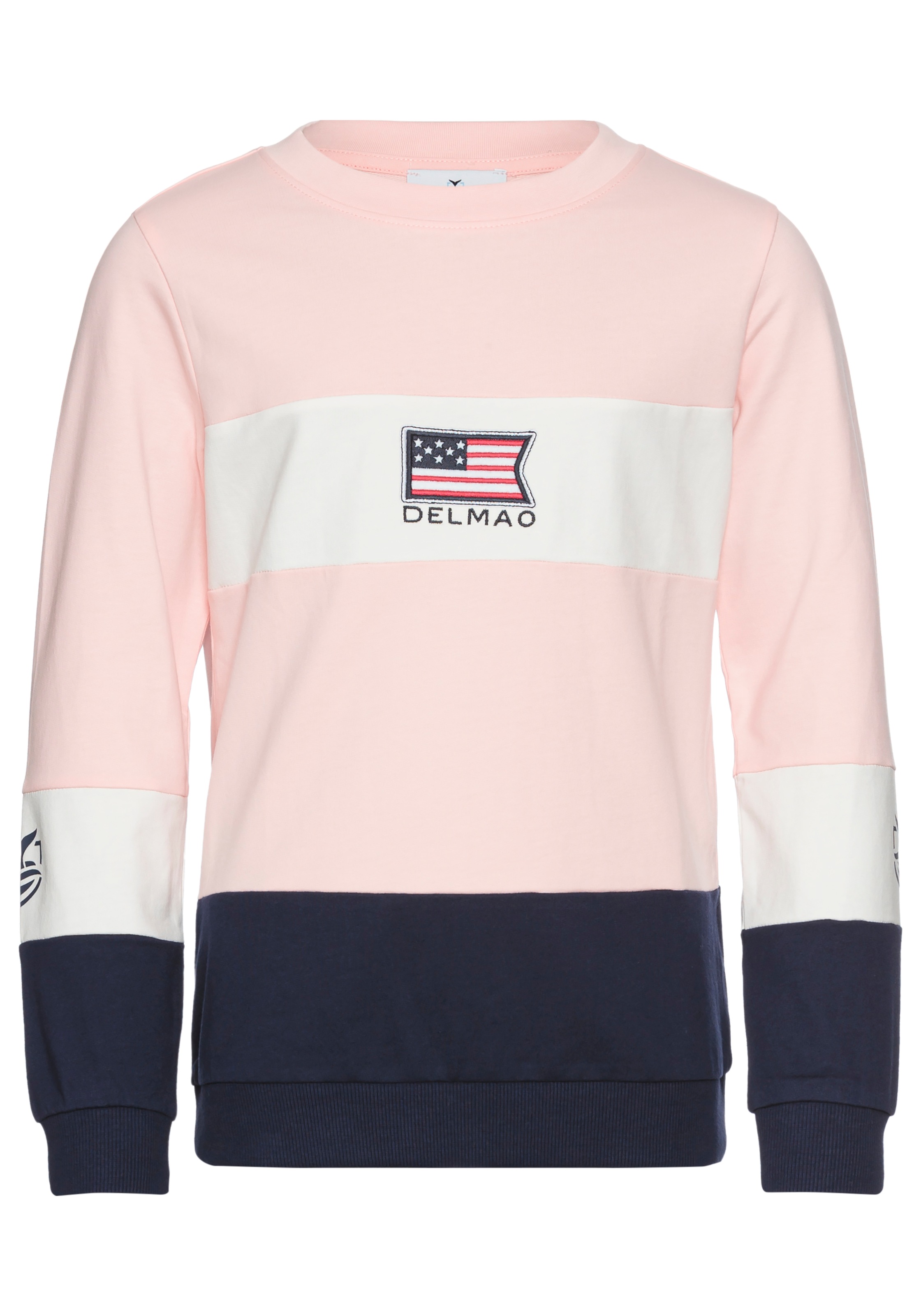 DELMAO Sweatshirt »Colorblocking Sweatshirt«, mit Logo-Stickerei für Mädchen
