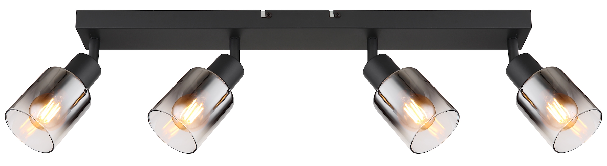 GLOBO LIGHTING Deckenstrahler »HUBERTUS«, Leuchtmittel E14 | ohne Leuchtmittel, Deckenspot/schwarz/Glas rauchfarben/Flur/Wohnzimmer
