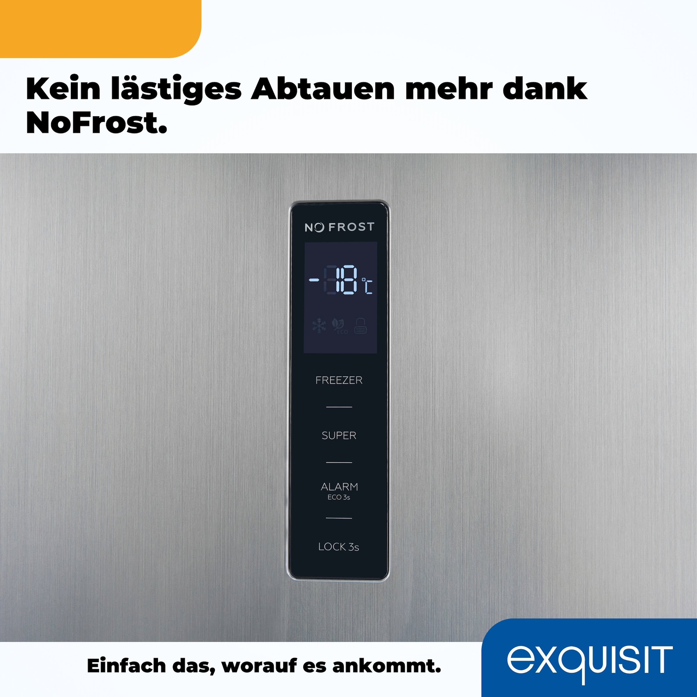 exquisit Gefrierschrank »GS295--H-040E inoxlook«, 185 cm hoch, 60 cm breit, Türanschlag wechselbar