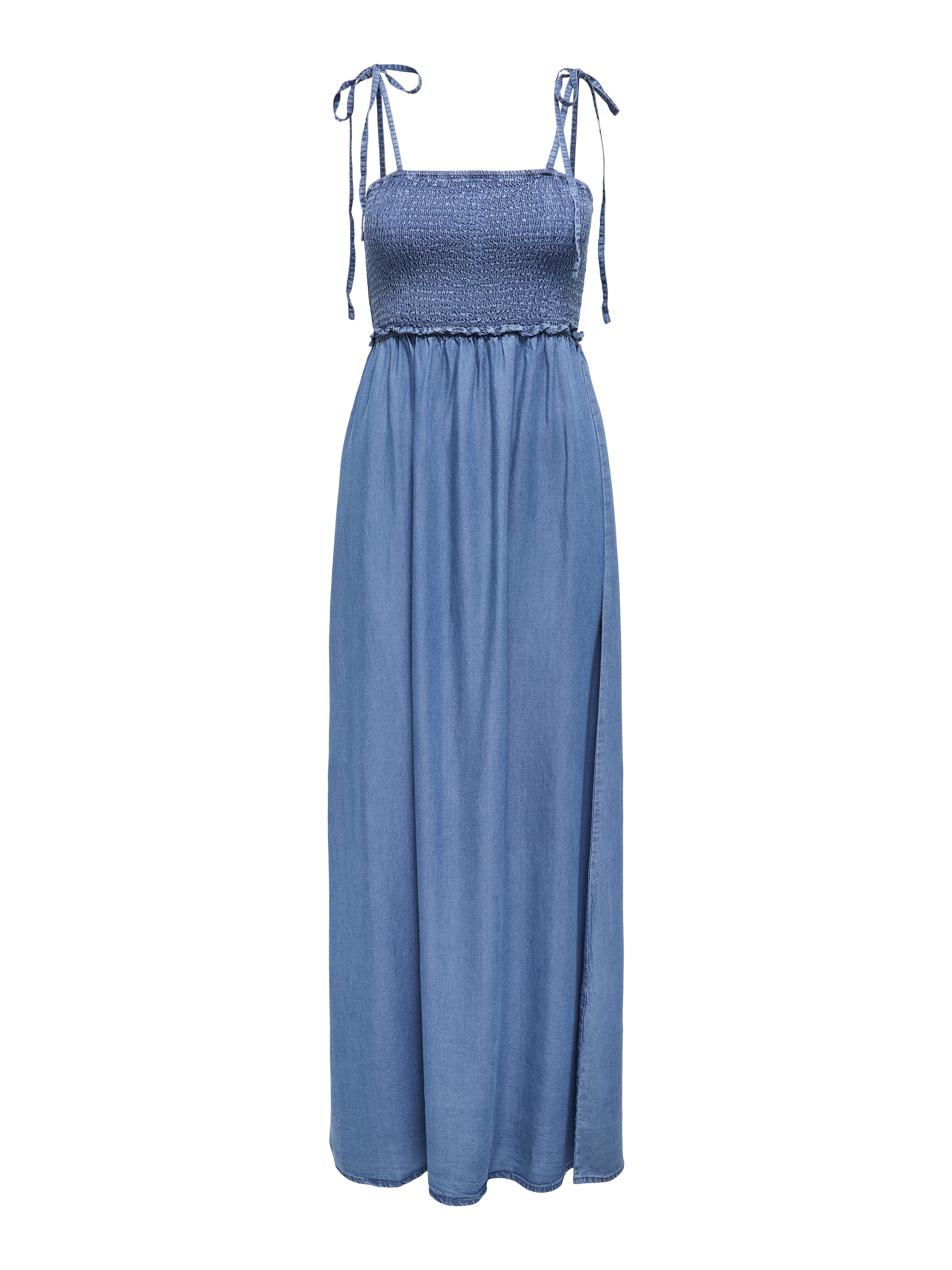 ONLY Maxikleid »ONLCHARIS LIFE SMOCK MAXI DRESS WVN«, Denim Look