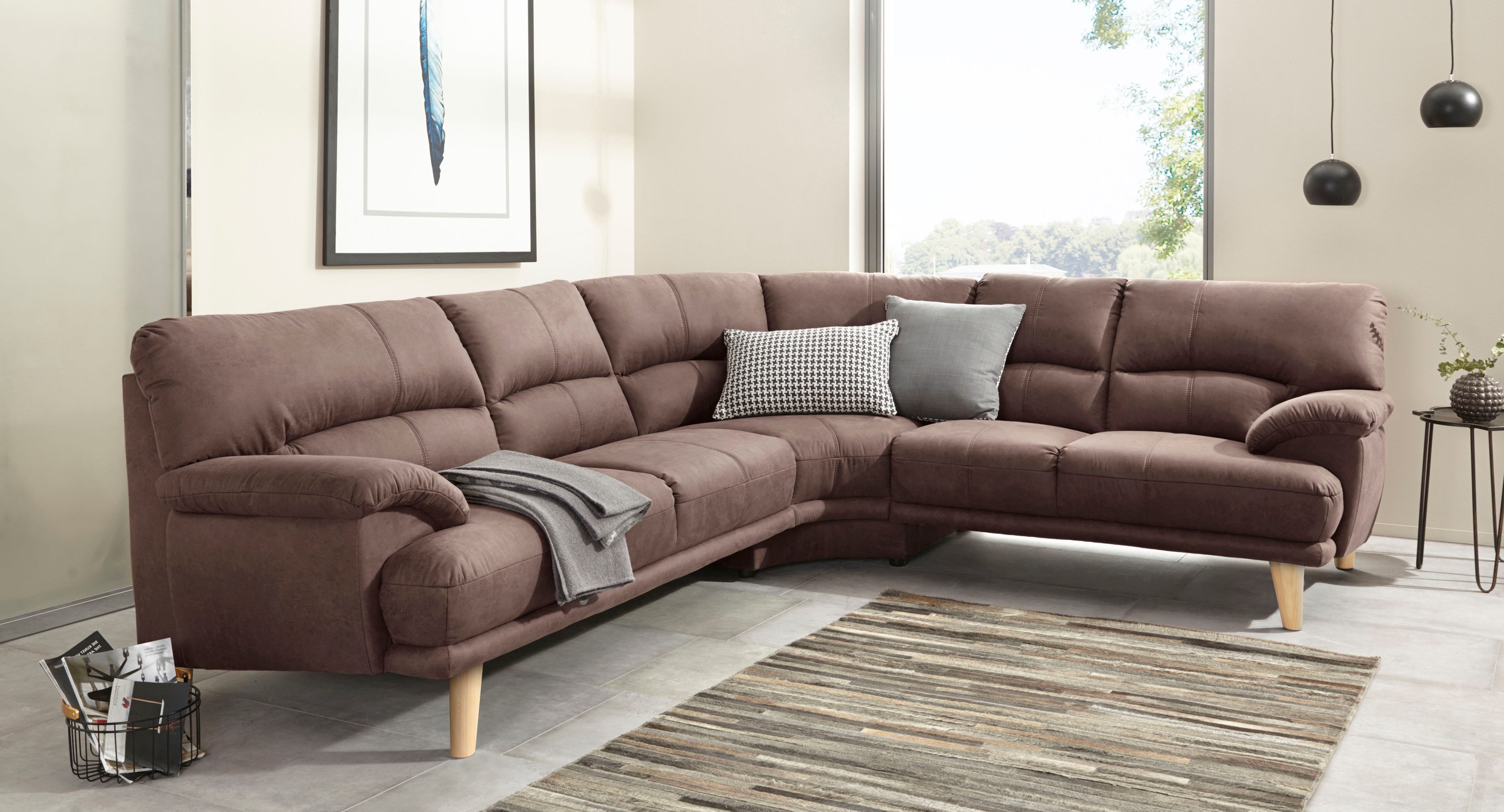 TRENDMANUFAKTUR Polsterecke "Cecilia, italienisches Designsprache, modern u günstig online kaufen
