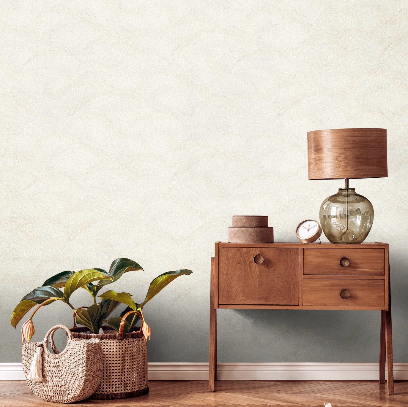 living walls Vliestapete »Metropolitan Stories. Travel Styles. Tapete Abstrakt«, matt-gemustert-neutral, Kunst Tapete Kreise Strukturiert Designtapete Tapeten Wohnzimmer Flur