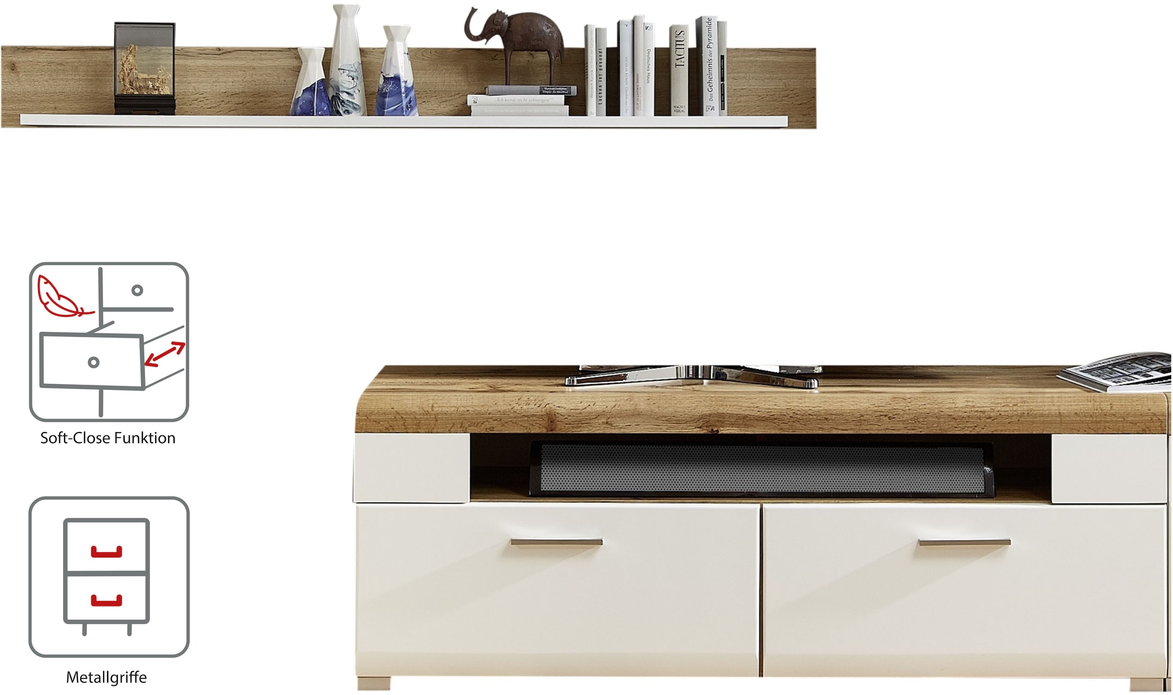 Innostyle Wohnwand »FUN PLUS«, (4 St.), inkl. LED-Beleuchtung