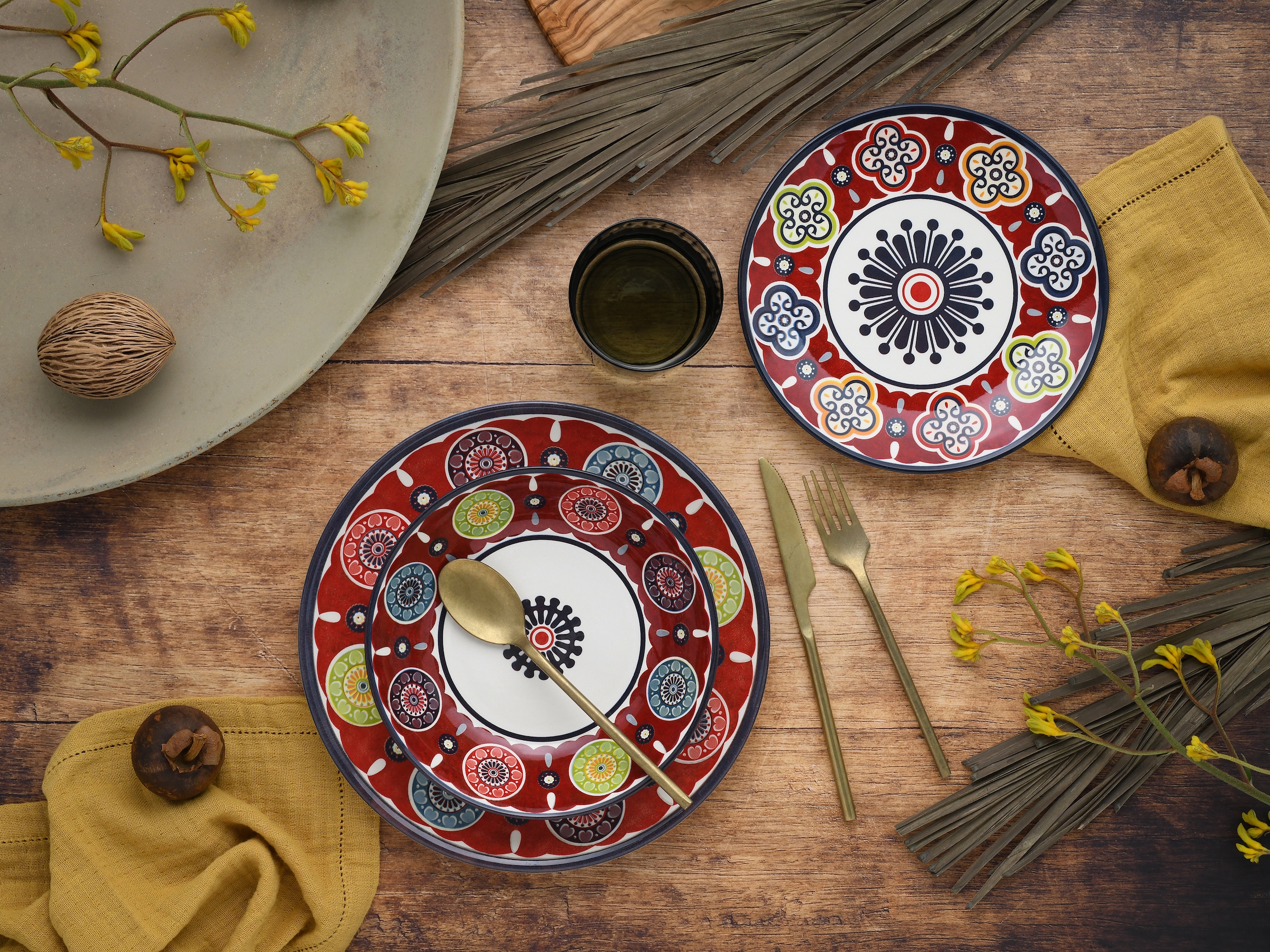 CreaTable Teller-Set »Sumaya, Tellerset 18-tlg«, (Set, 18 tlg.), Mandala Motive