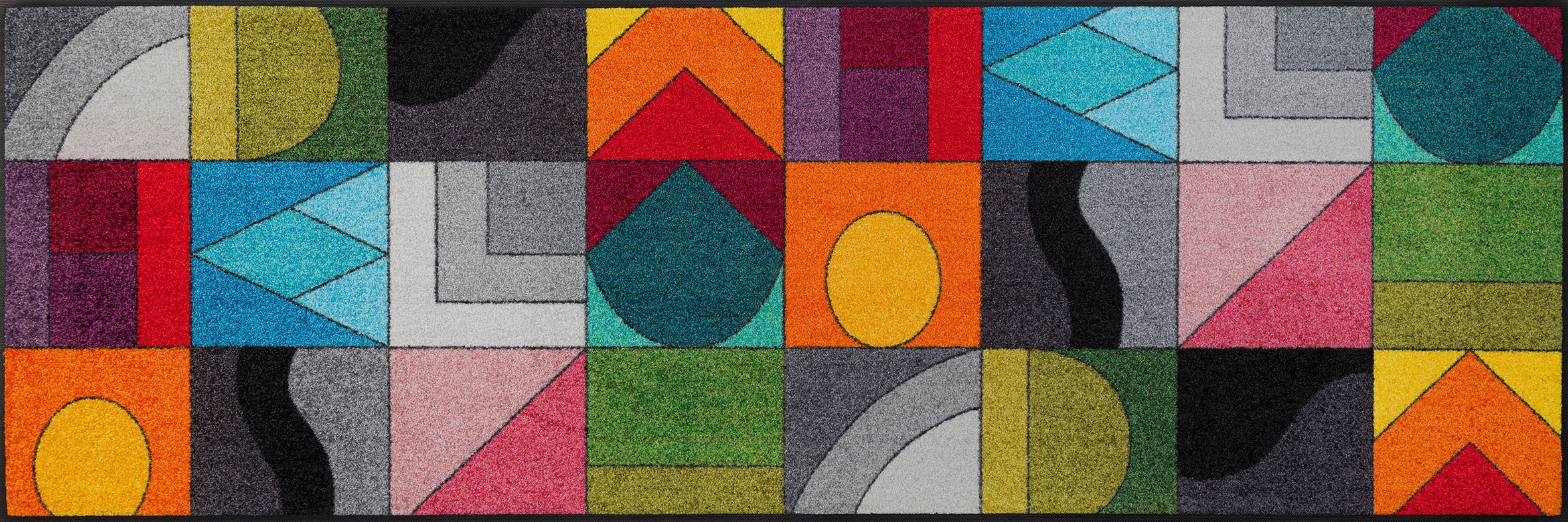 Thumbnail - wash+dry by Kleen-Tex Läufer "Momix" rechteckig 7 mm Höhe Schmutzfangläufer, modernes Patchwork Design, rutschhemmend, w...