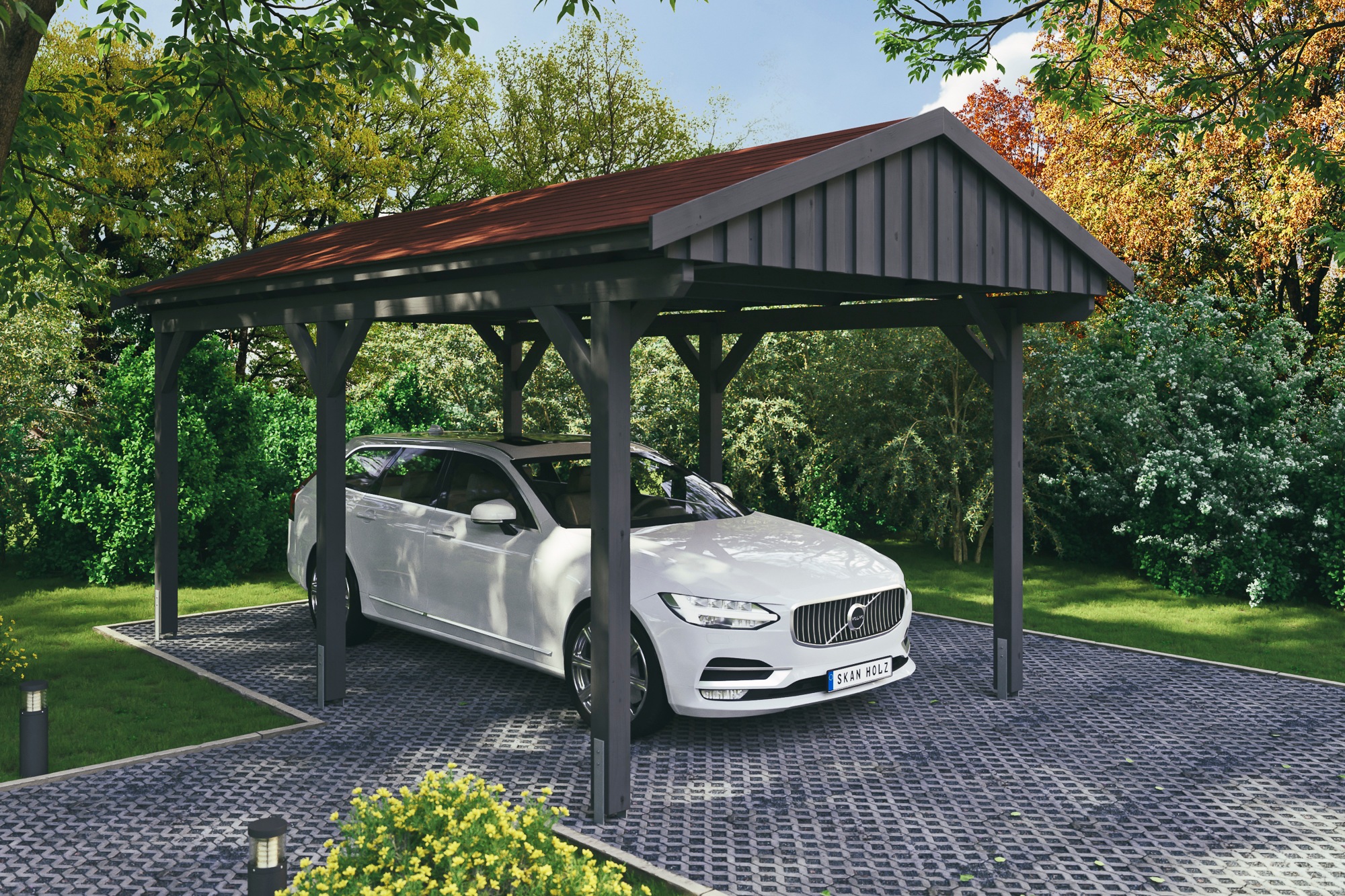 Skanholz Einzelcarport »Fichtelberg«, 273 cm, Anthrazit