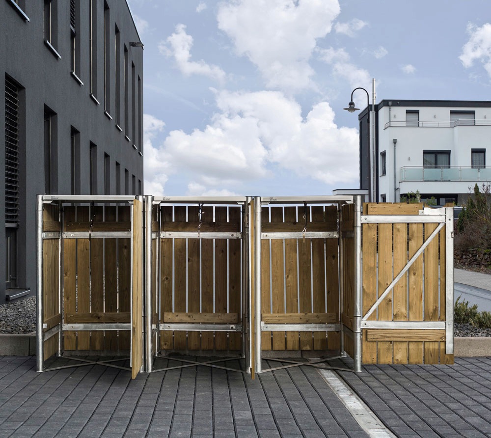 Hide Mülltonnenbox, für 3 x 240 l, natur