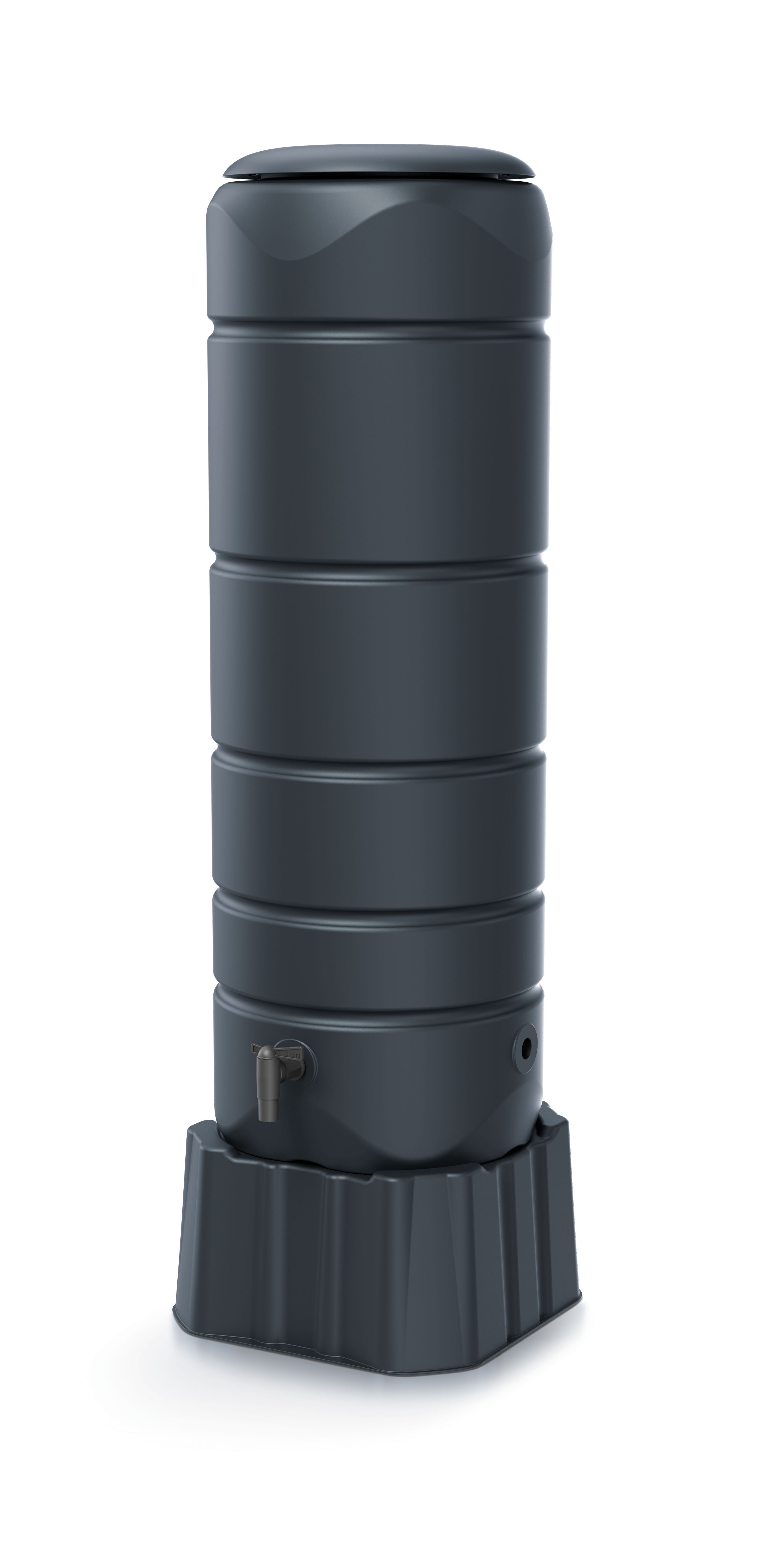 Regentonne PROSPERPLAST, B:130,5cm H:39,6cm T:39,6cm, grau, Polyethylen, Garten, Regentonnen, "Vuelta"