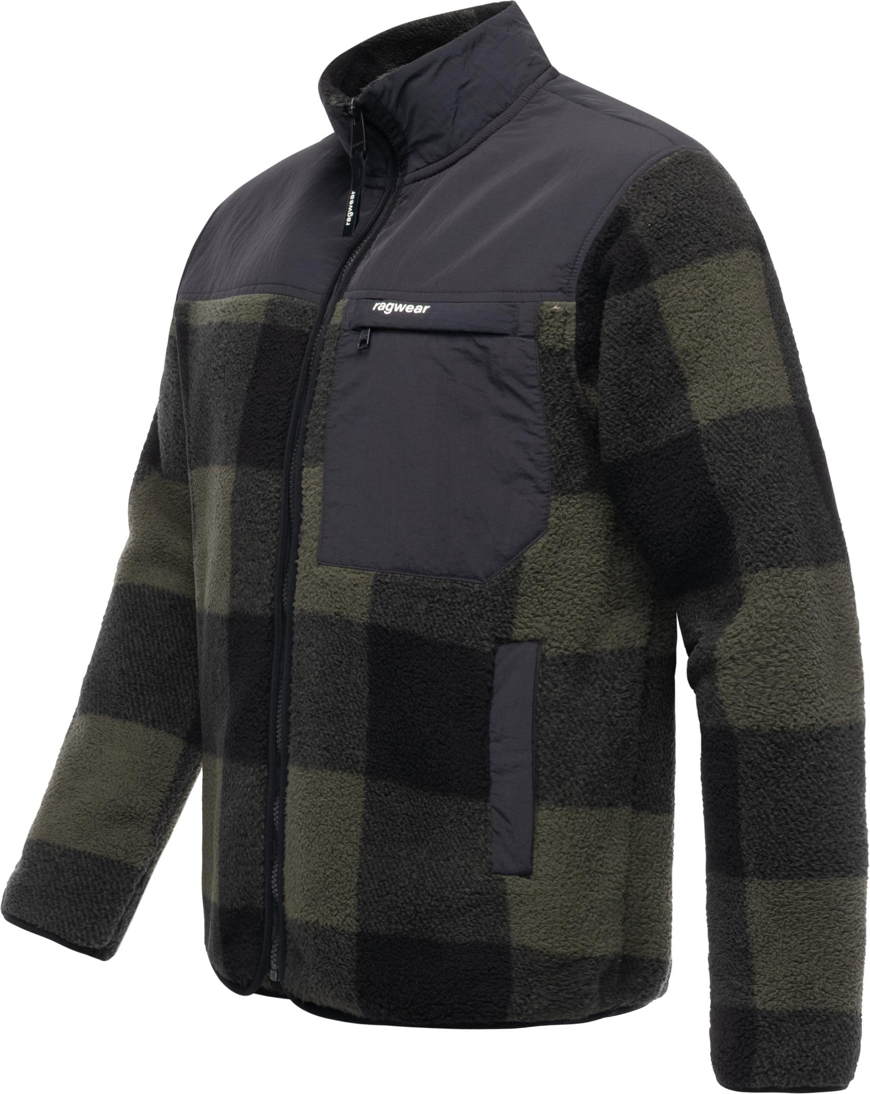 Ragwear Plüschjacke »Cherior« ohne Kapuze Kuschelig weiche Herren Fleecejacke