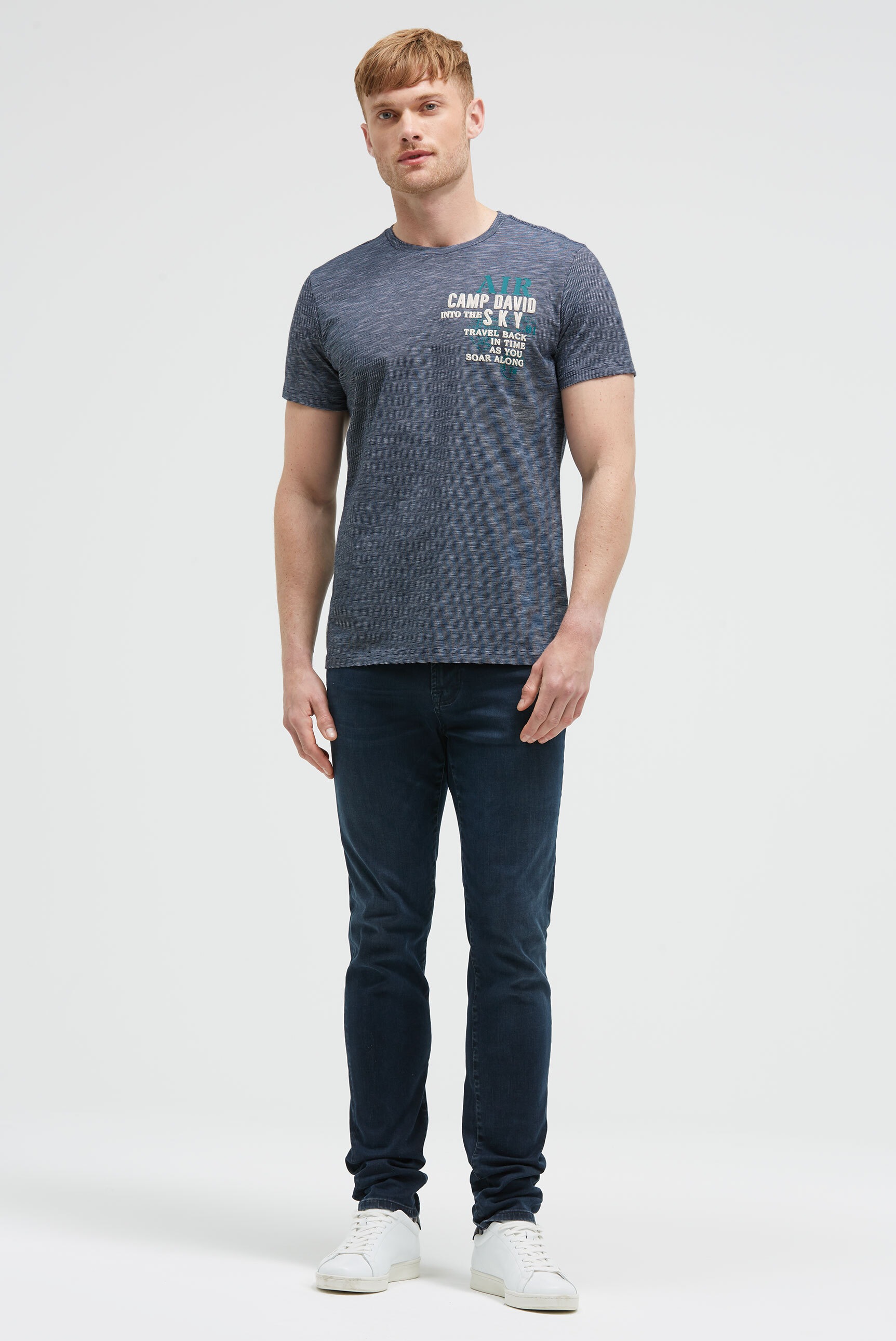 CAMP DAVID Rundhalsshirt, mit Kontrastnähten