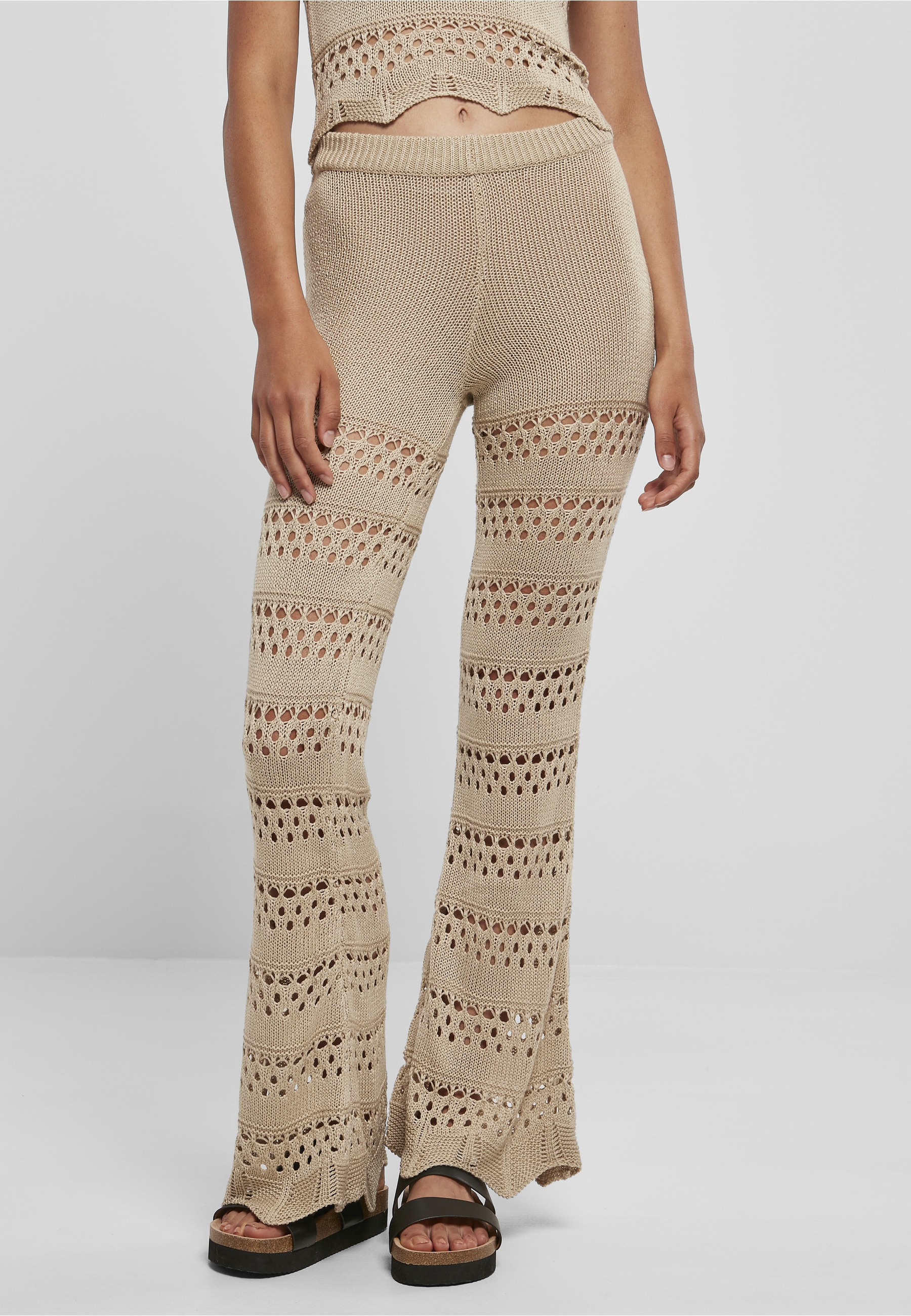 URBAN CLASSICS Leggings »Urban Classics Damen Ladies Flared Crochet Knit Leggings«