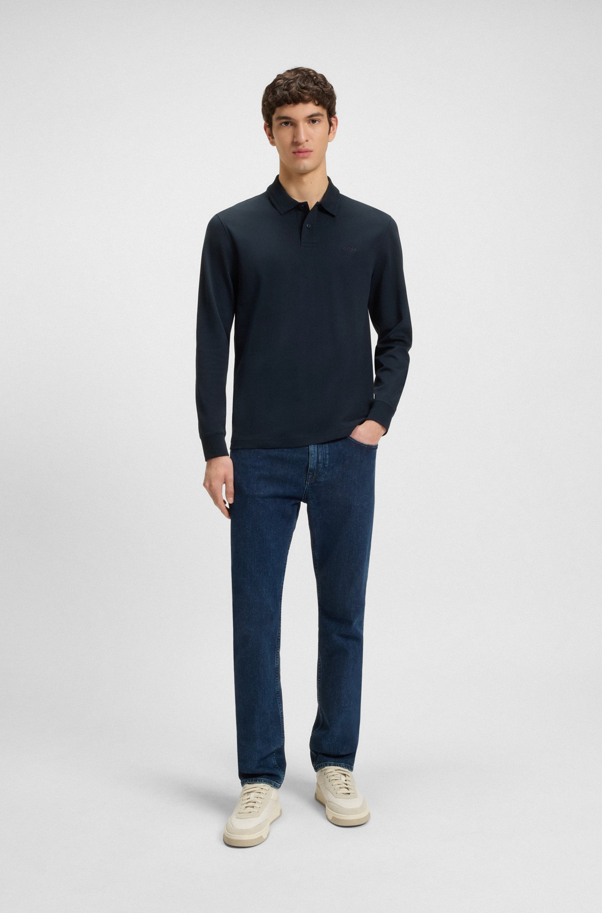 BOSS ORANGE Poloshirt »Pe_interlock_long«, mit Polokragen