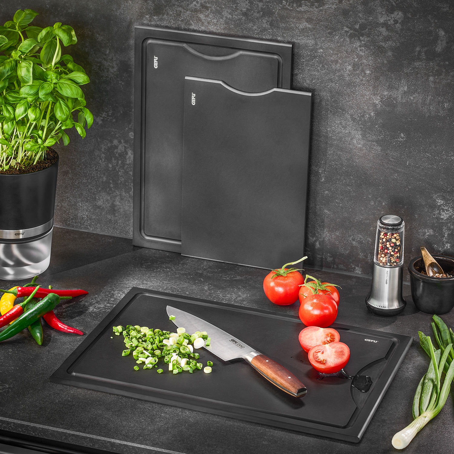 GEFU Schneidebrett »SLIZE« Holzverbundstoff aus 80 % recyceltem Material