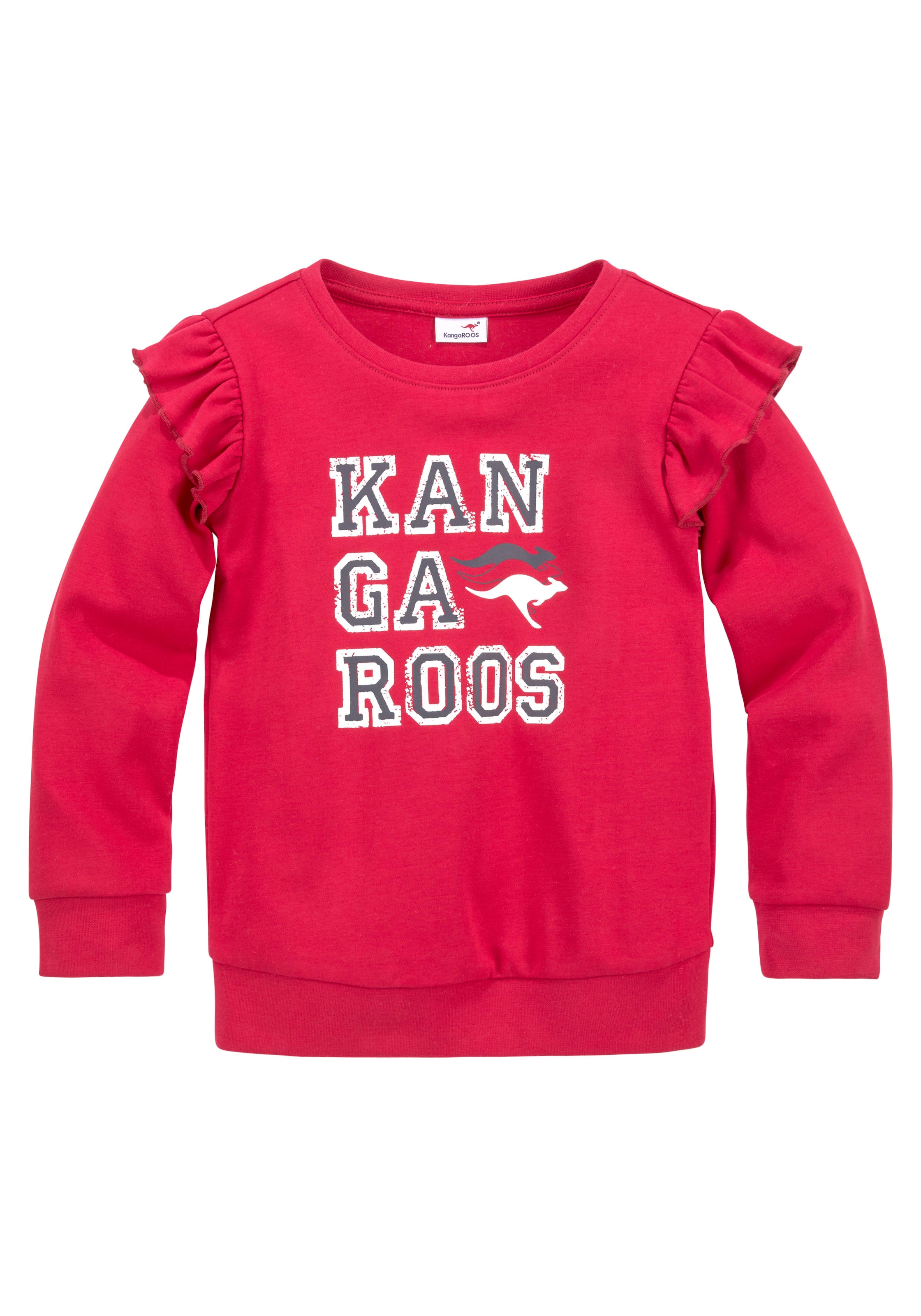 KangaROOS Sweatshirt »Glitter«, mit den Rüschen an | kaufen Ärmeln BAUR online