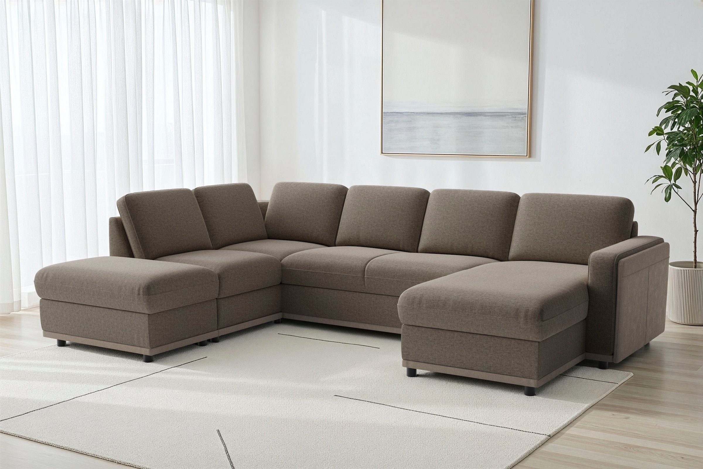 sit&more Wohnlandschaft "Cordoba" wahlweise mit Schlaffunktion und Bettkasten oder Stauraum