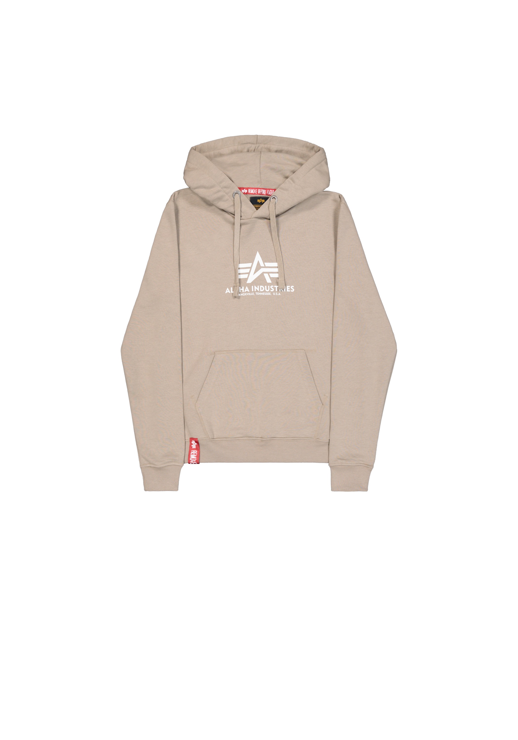 Damen Hoodie "New Basic Hoodie BL W", beige, Gr. M, ALPHA INDUSTRIES, Obermaterial: 80% Baumwolle, 20% Polyester, Sweatshirts