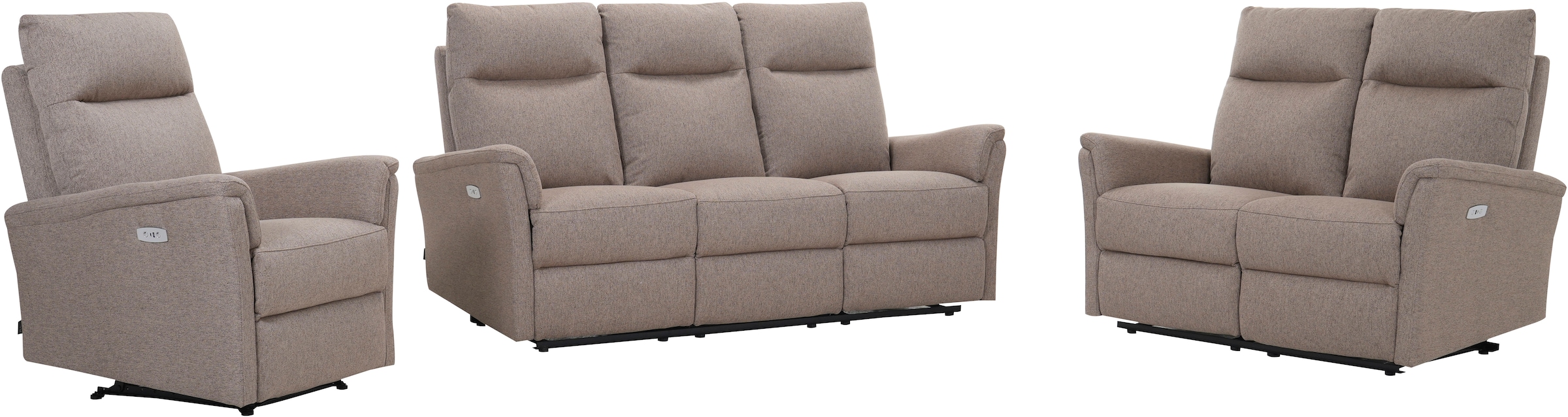 Home affaire Polstergarnitur »FINNARA, 3+2+1, elelektrische Relaxfunktion, USB A/C« Liegefunktion 105°-135°, Federkern,