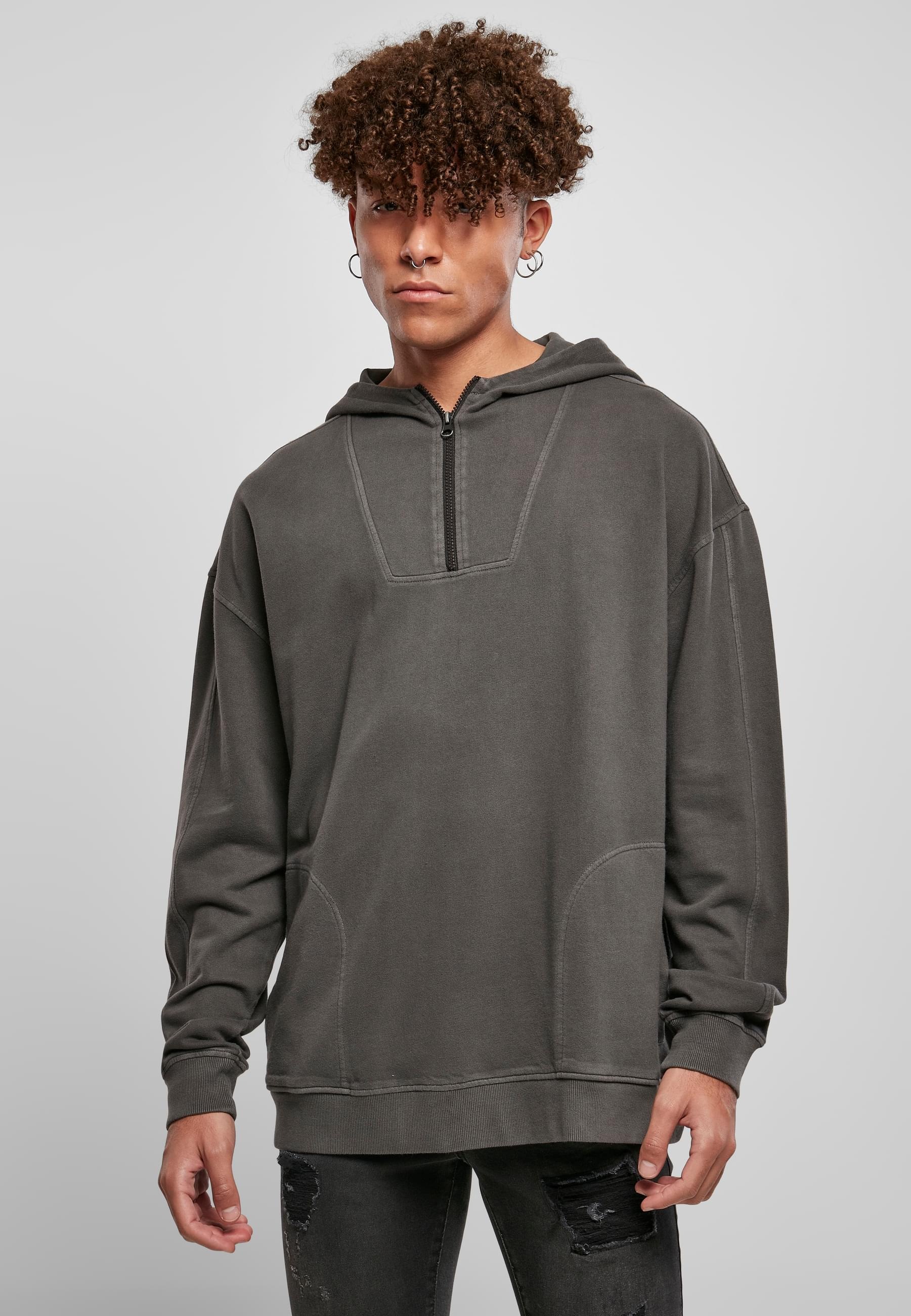 URBAN CLASSICS Kapuzensweatshirt »Urban Classics Herren Overdyed Camp Hoody«, (1 tlg.)