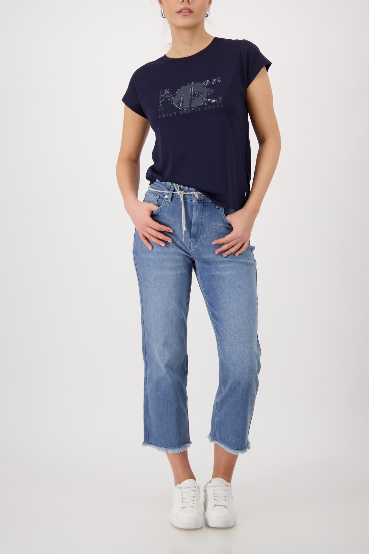 Monari T-Shirt »Shirt Basic Schmuck« Regular fit mit Strasssteinen