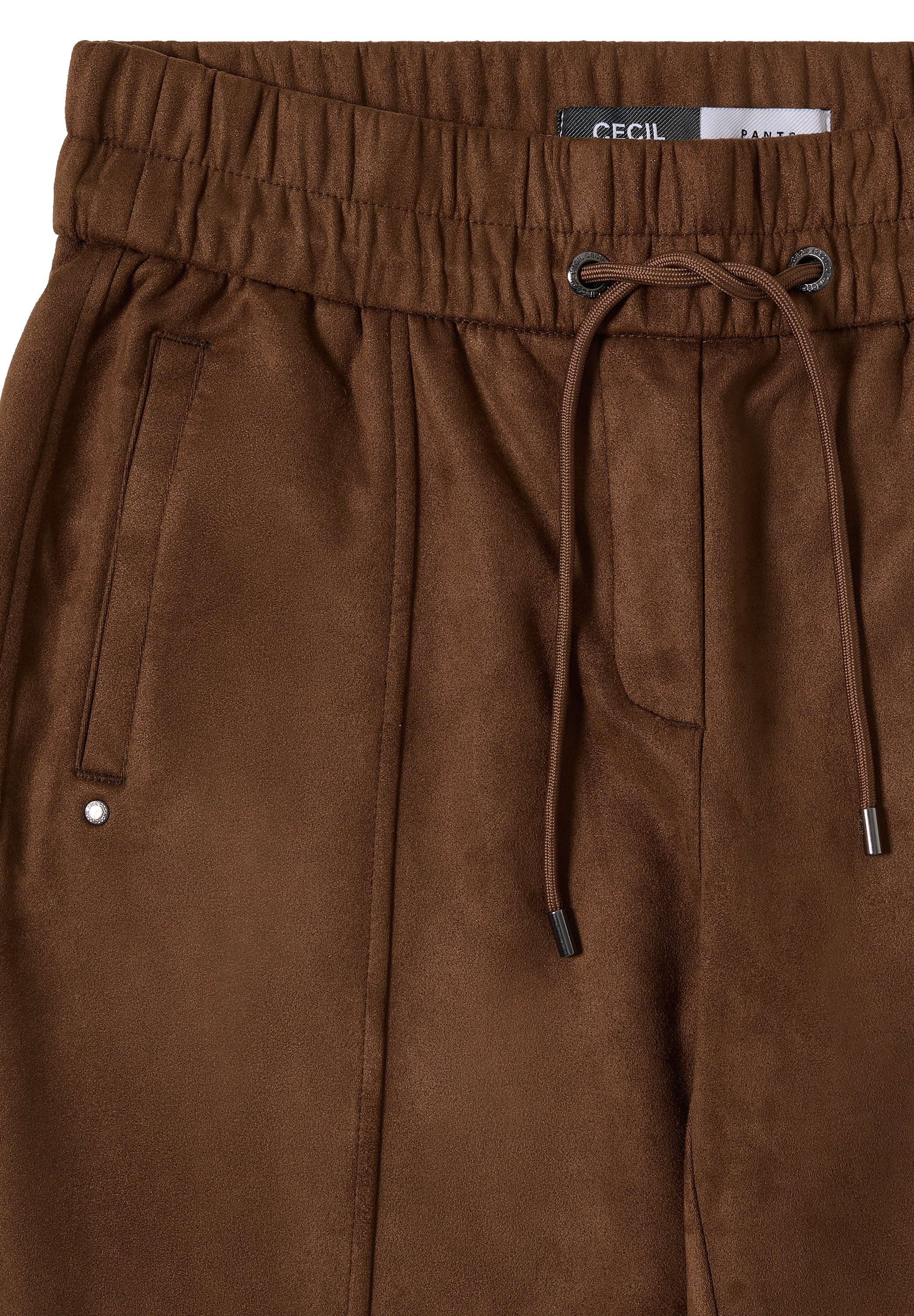 Cecil Stoffhose »Style Tracey«, Velours-Look, mit elastischem Bund und Tunnelzug