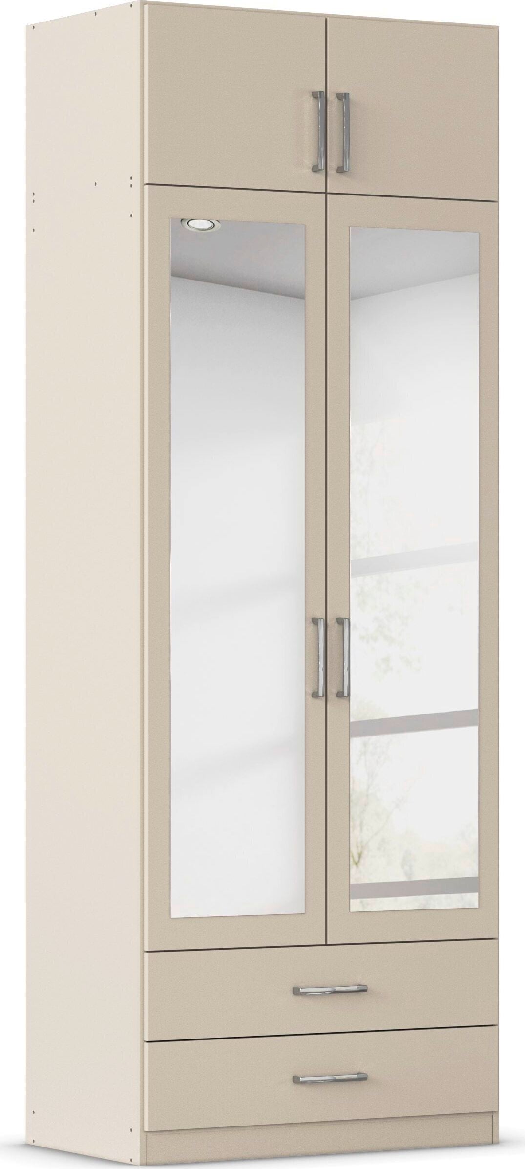 rauch Kleiderschrank "Schrank Garderobe Wäscheschrank GAMMA in 4 Breiten 91-226 cm" 3 verschiedene Ausstattungen BASIC/CLASSIC/PREMIUM (inkl. SOFT-CLOSE), mit Schubladen und Schrankaufsatz sowie Spiegel MADE IN GERMANY