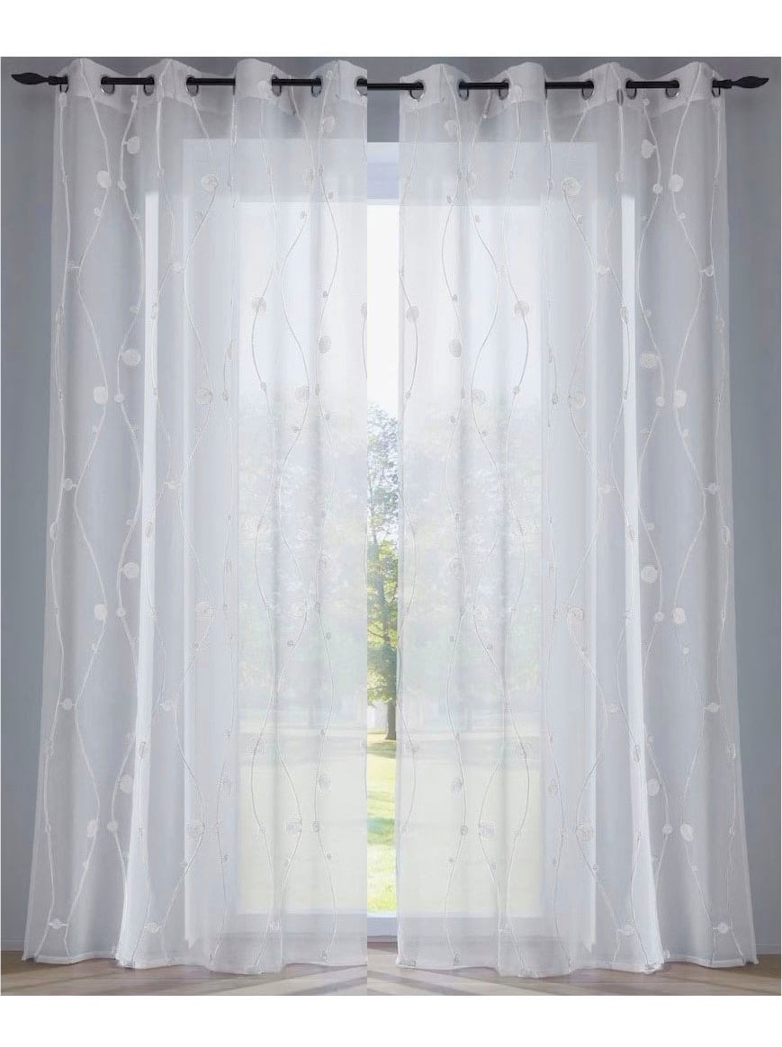 Gardine HEINE HOME, B:140cm H:225cm, weiß, Polyester, Gardinen
