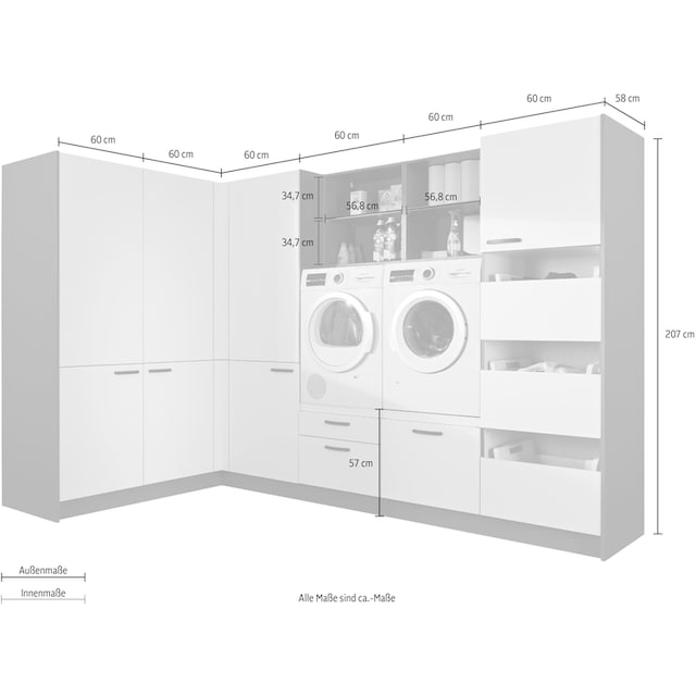 Express Küchen Schrank-Set »Arta«, (12 St.), vormontiert, mit  Soft-Close-Funktion, Stellbreite 310x190cm kaufen | BAUR