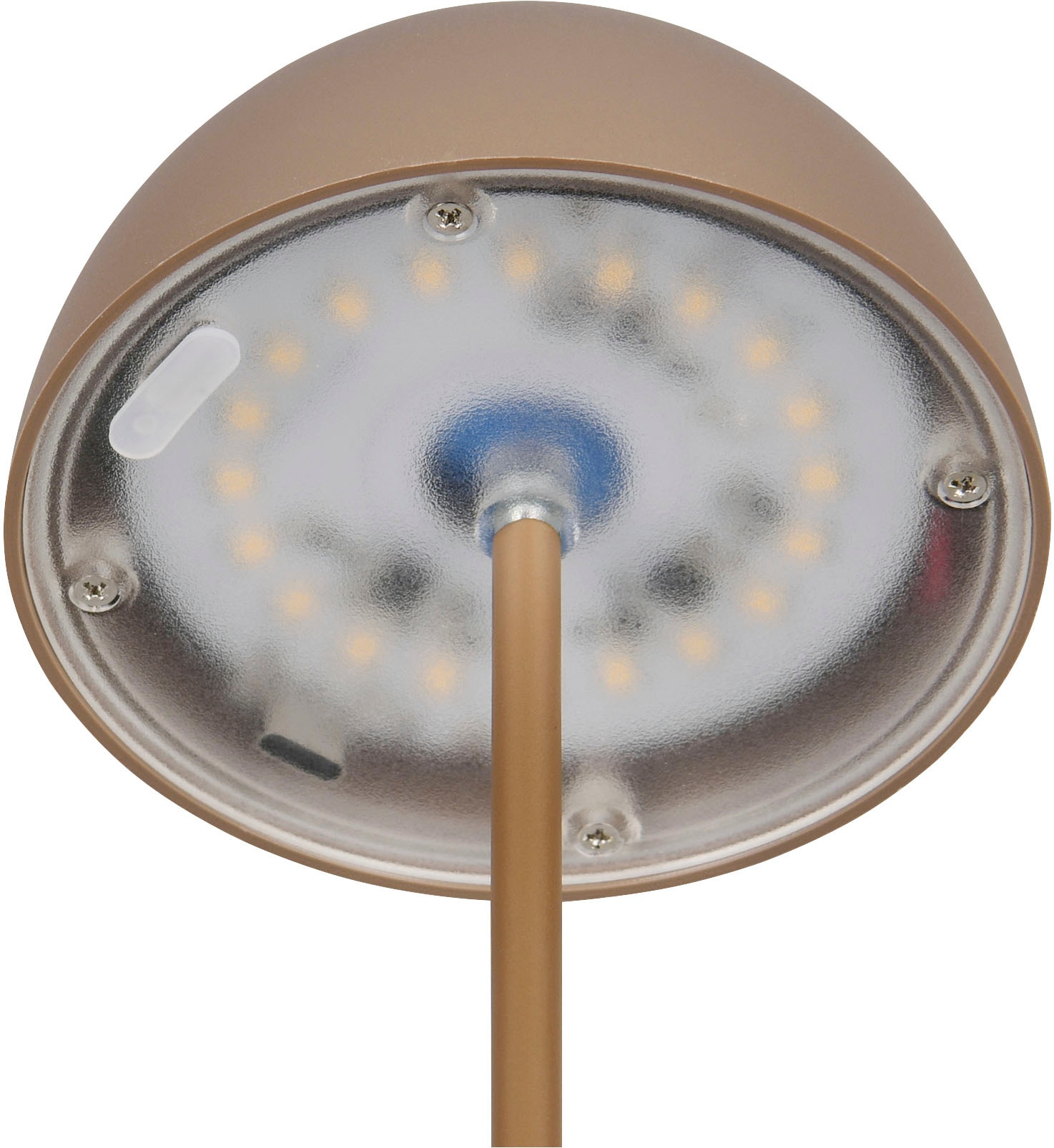 REALITY Leuchten LED Tischleuchte »ORTIZ, Outdoor Akku Tischleuchte in Pilzform, IP44, Touchdimmer USB-C«, 1 flammig, Leuchtmittel LED-Board | LED fest integriert, Memoryfunktion für Dimmstufe, Garten Tischlampe Akku 3h Laufzeit