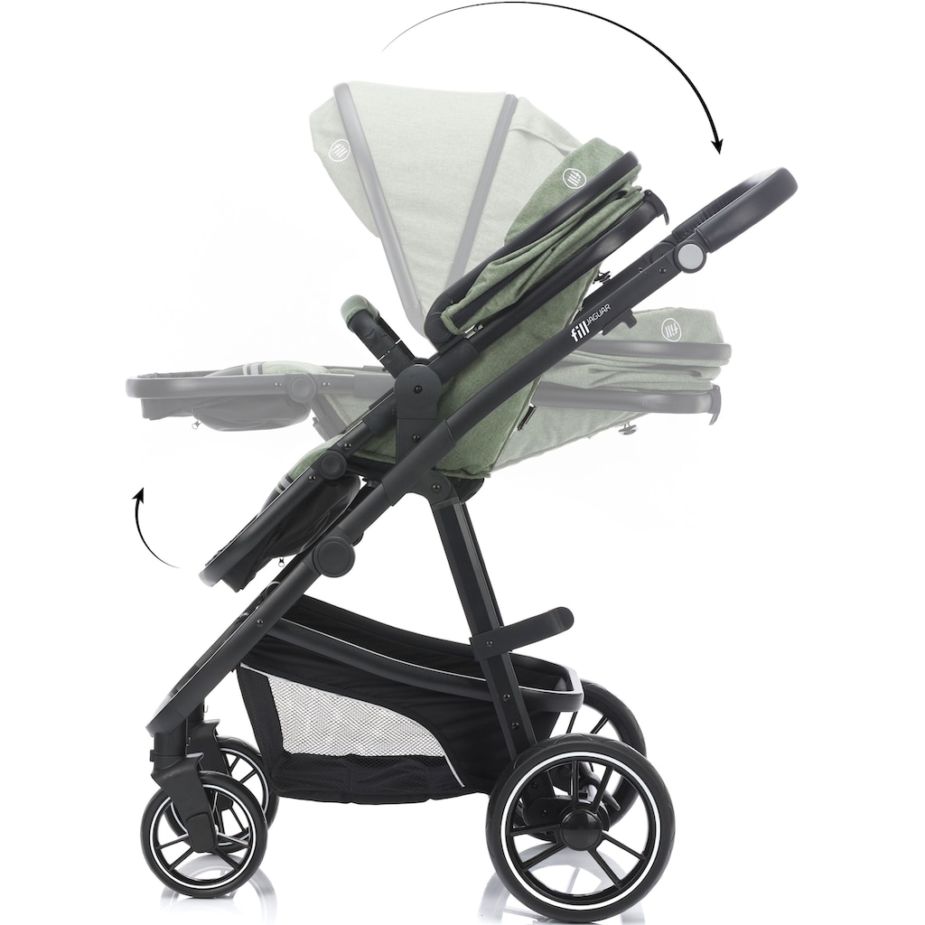 Fillikid Kombi-Kinderwagen »Jaguar, grün melange«, 22 kg