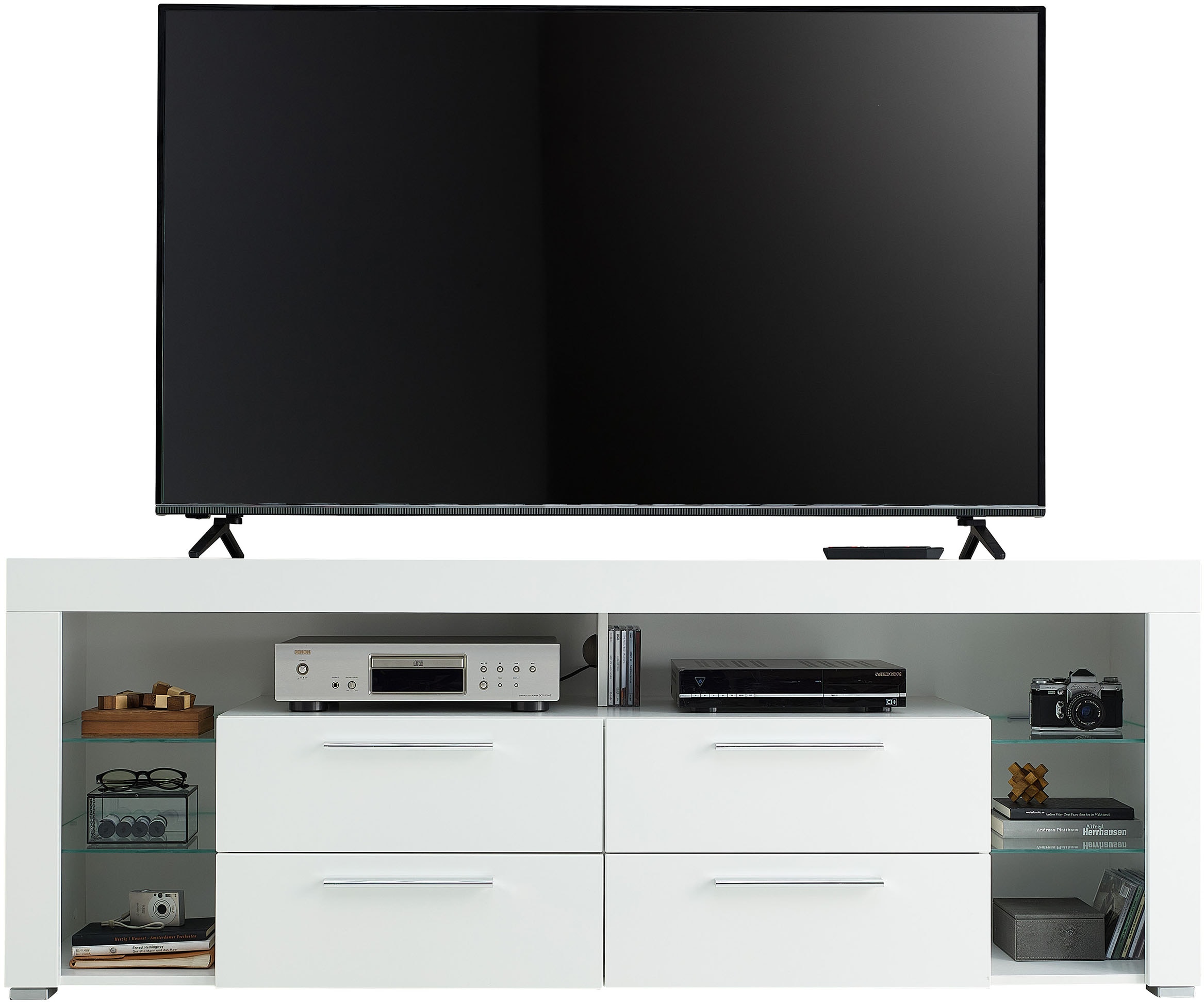 Stolkom TV-Schrank »Goal«, 4 Schubkästen, 6 offenen Fächern, Stellmaß 179/66/44 cm