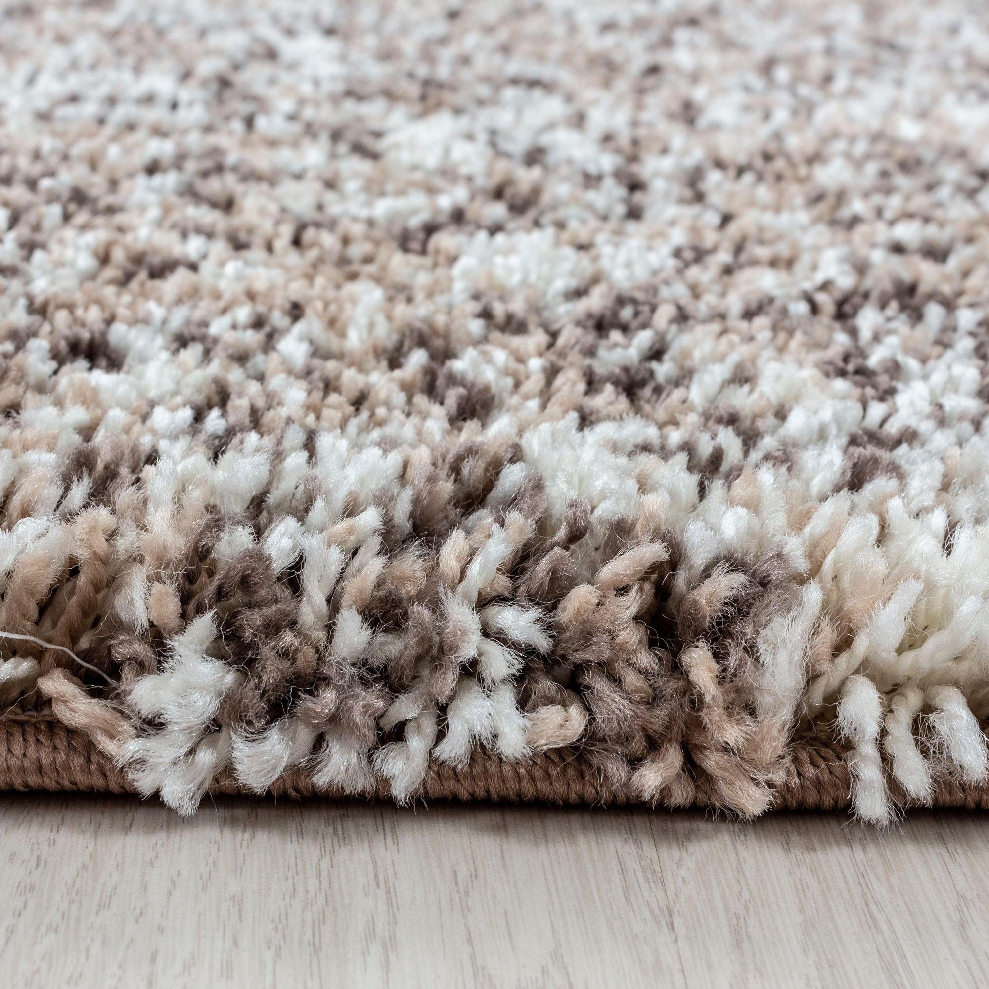 Hochflor-Teppich AYYILDIZ TEPPICHE "Enjoy Shaggy" Gr. 2, beige, B:80cm H:50mm L:150cm, Kunstfaser, Teppiche, auch als Läufer, Shaggy, Langflor, meliert, Wohnzimmer 3