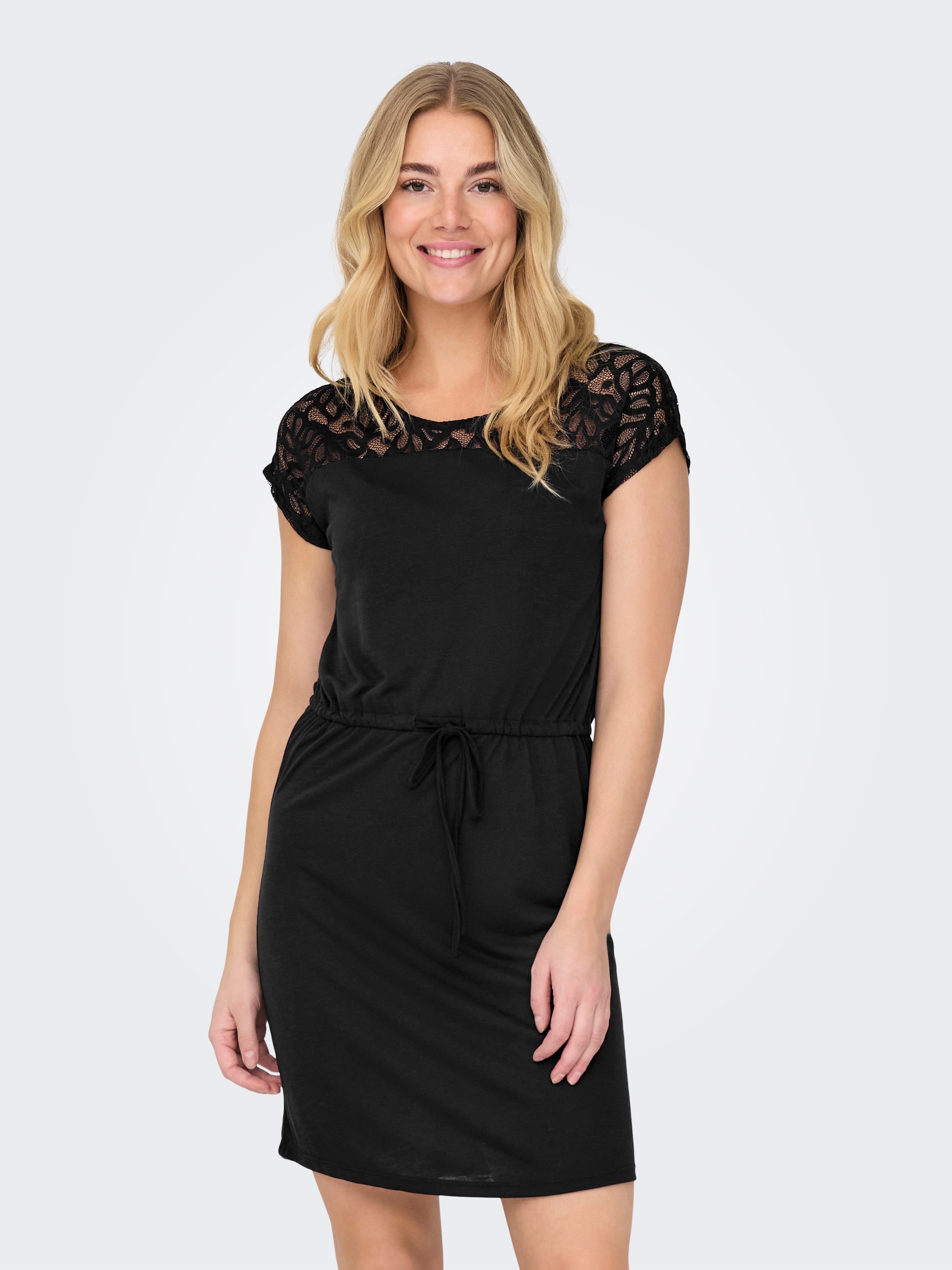 ONLY Spitzenkleid "ONLSINDY LIFE S/S O-NECK MIX DRESS JRS", Sommerkleid günstig online kaufen