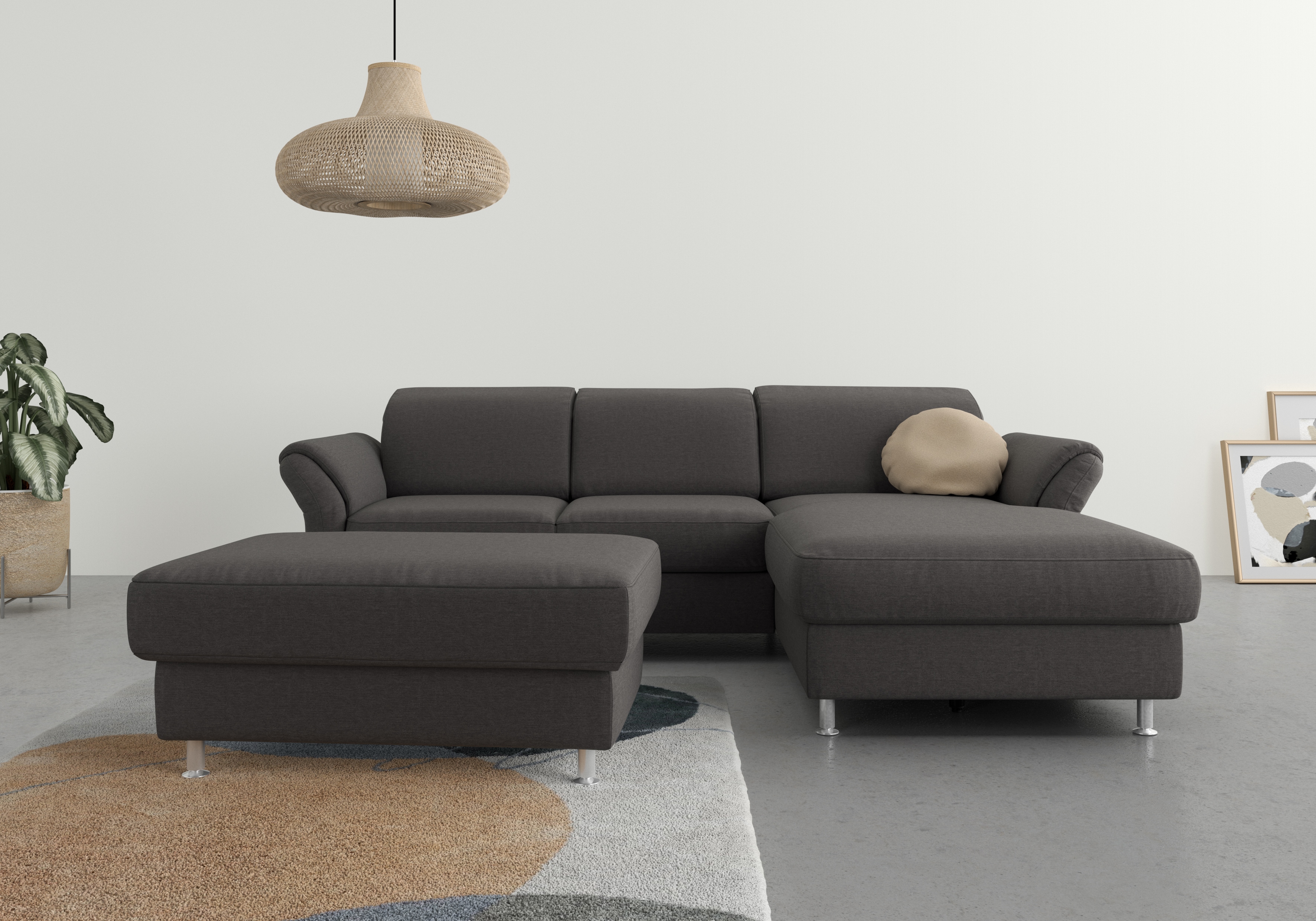 sit&more Ecksofa "Apulia L-Form" wahlweise Schlaffunktion, Bettkasten und Kopf- und Armteilverstellung