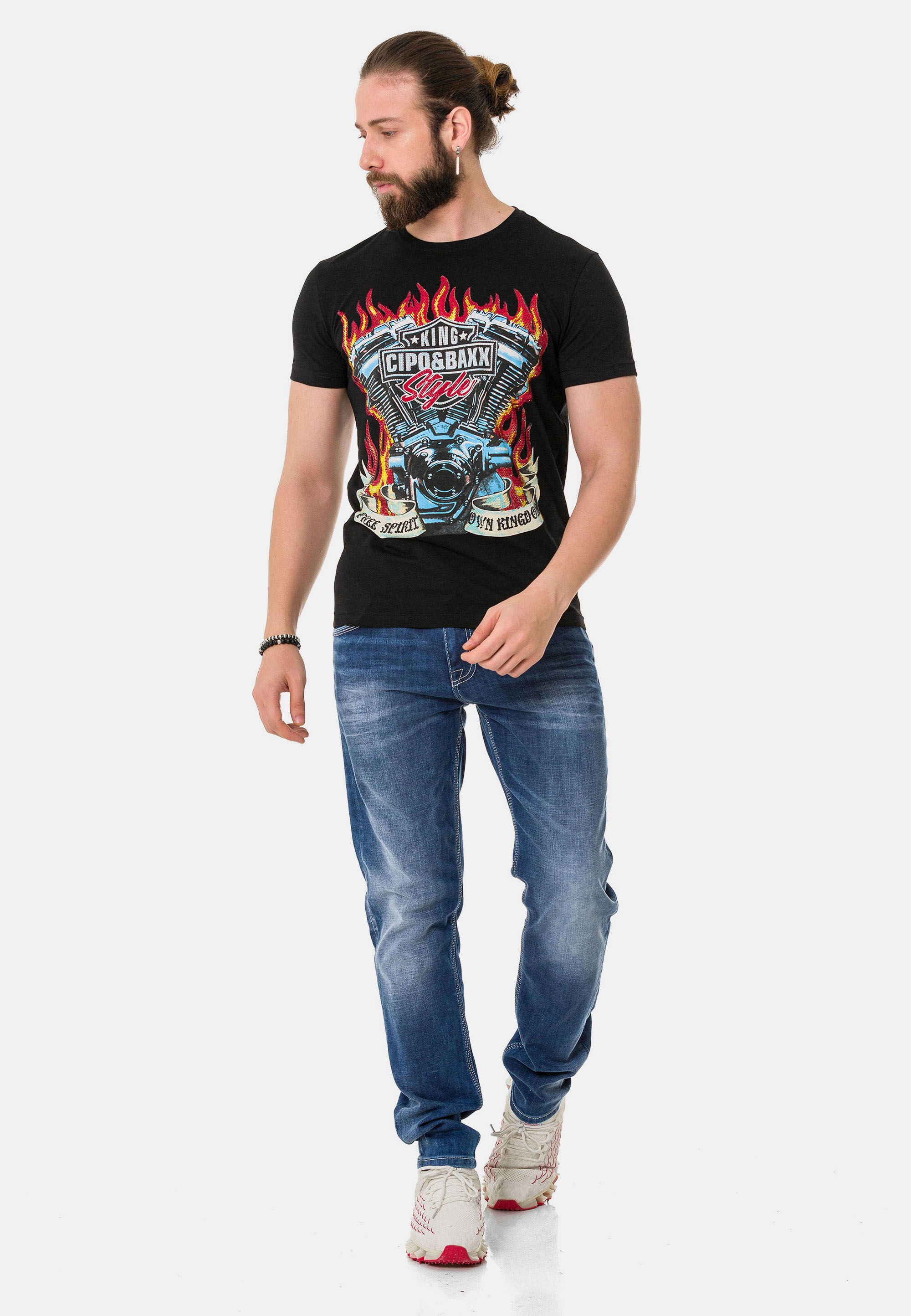 Cipo & Baxx T-Shirt »T-Shirt«, mit markantem Print