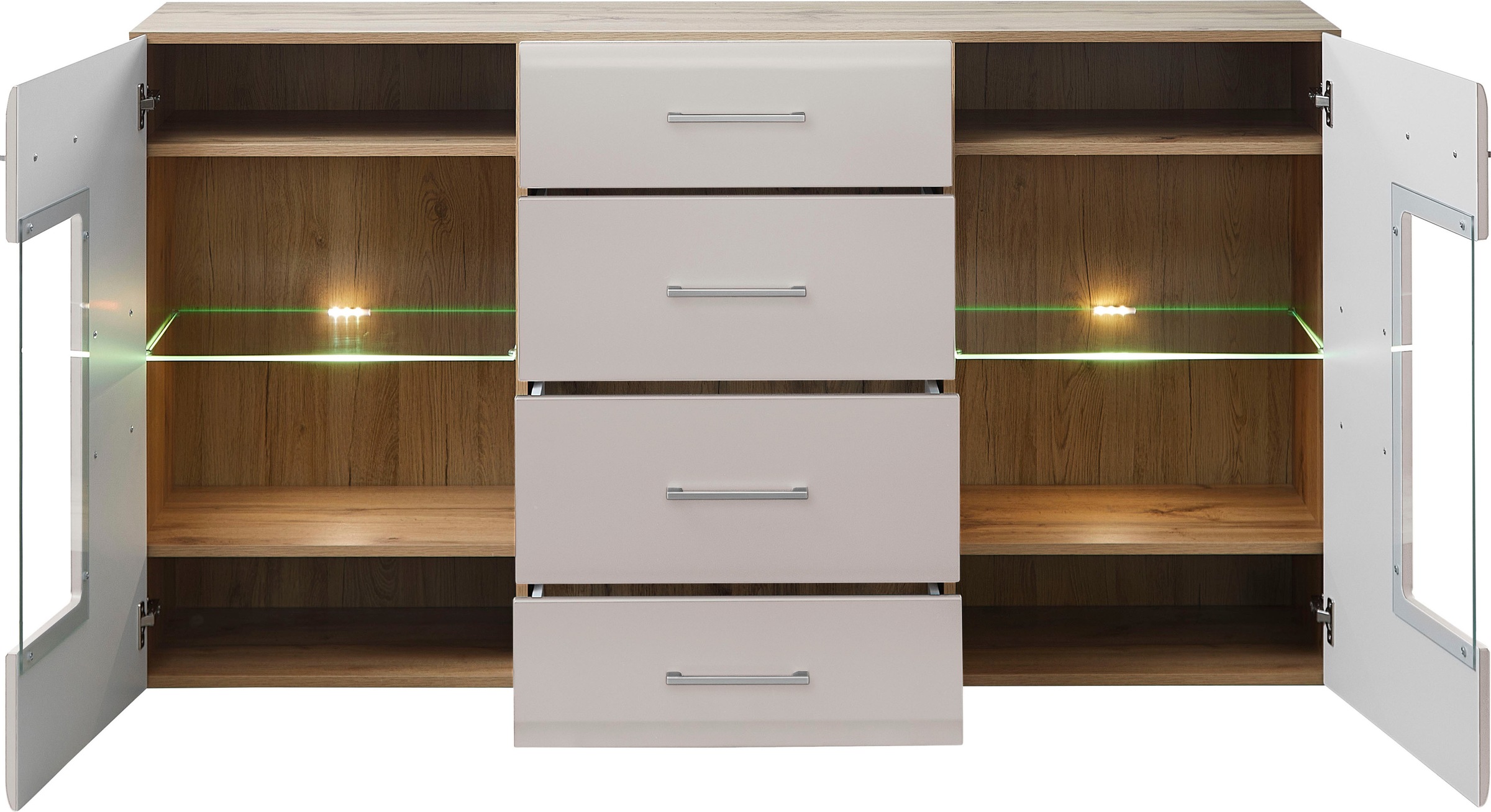 Innostyle Sideboard »Sideboard SINFONIE, 170/94/40 cm BxHxT« 1 Stk. tlg. 2 türig, 4 Schubkästen, LED-Beleuchtung, Soft-Close