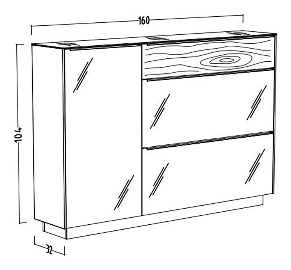 Mäusbacher Schuhschrank »Nova Garderobe« inkl. Metallschuhkörbe und  Griffbeleuchtung BHT 107 x 110 x 32 cm