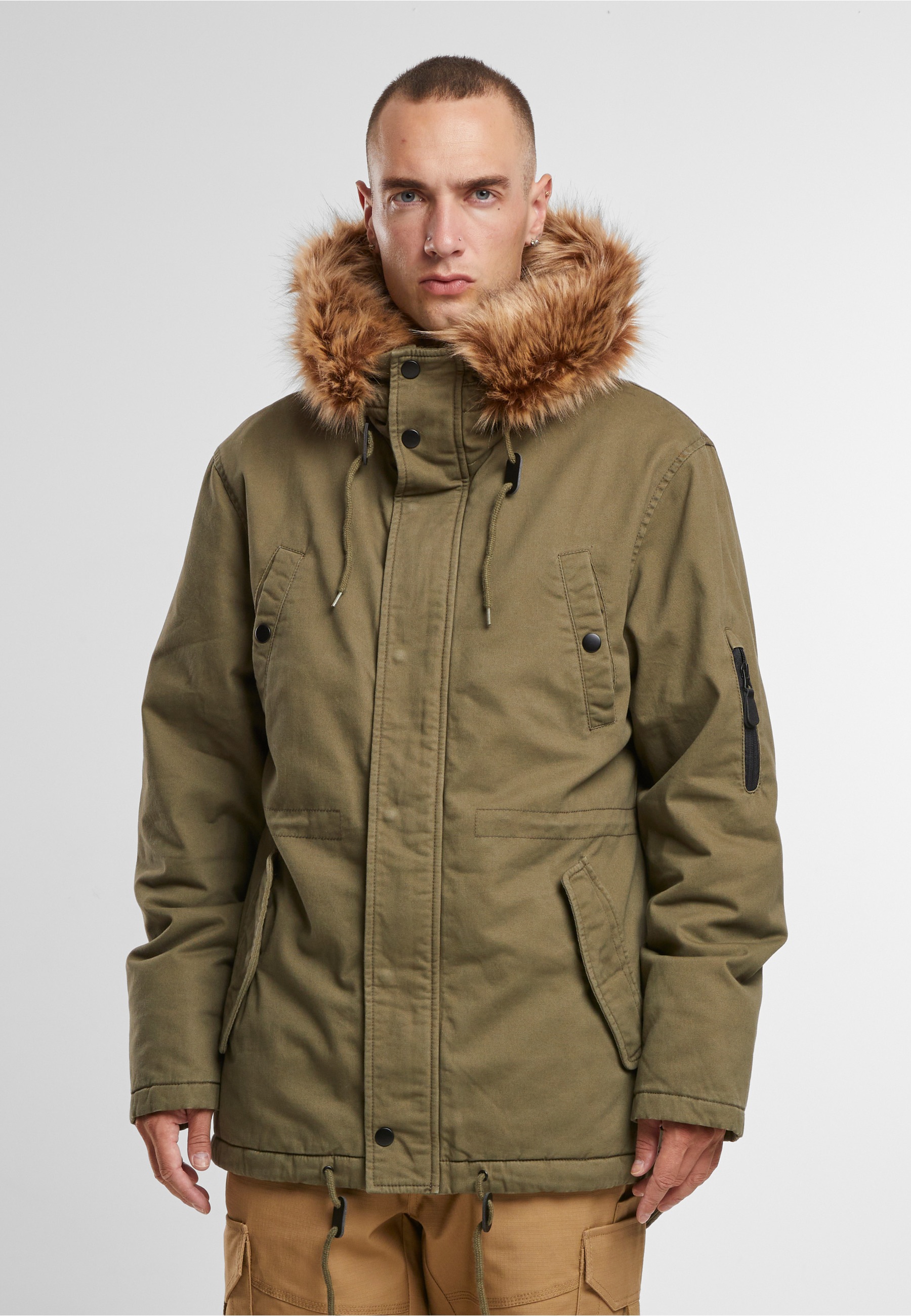Thumbnail - Brandit Parka "Brandit Brandit Men Fish Tail Parka" 1 Stk. tlg. mit Kapuze